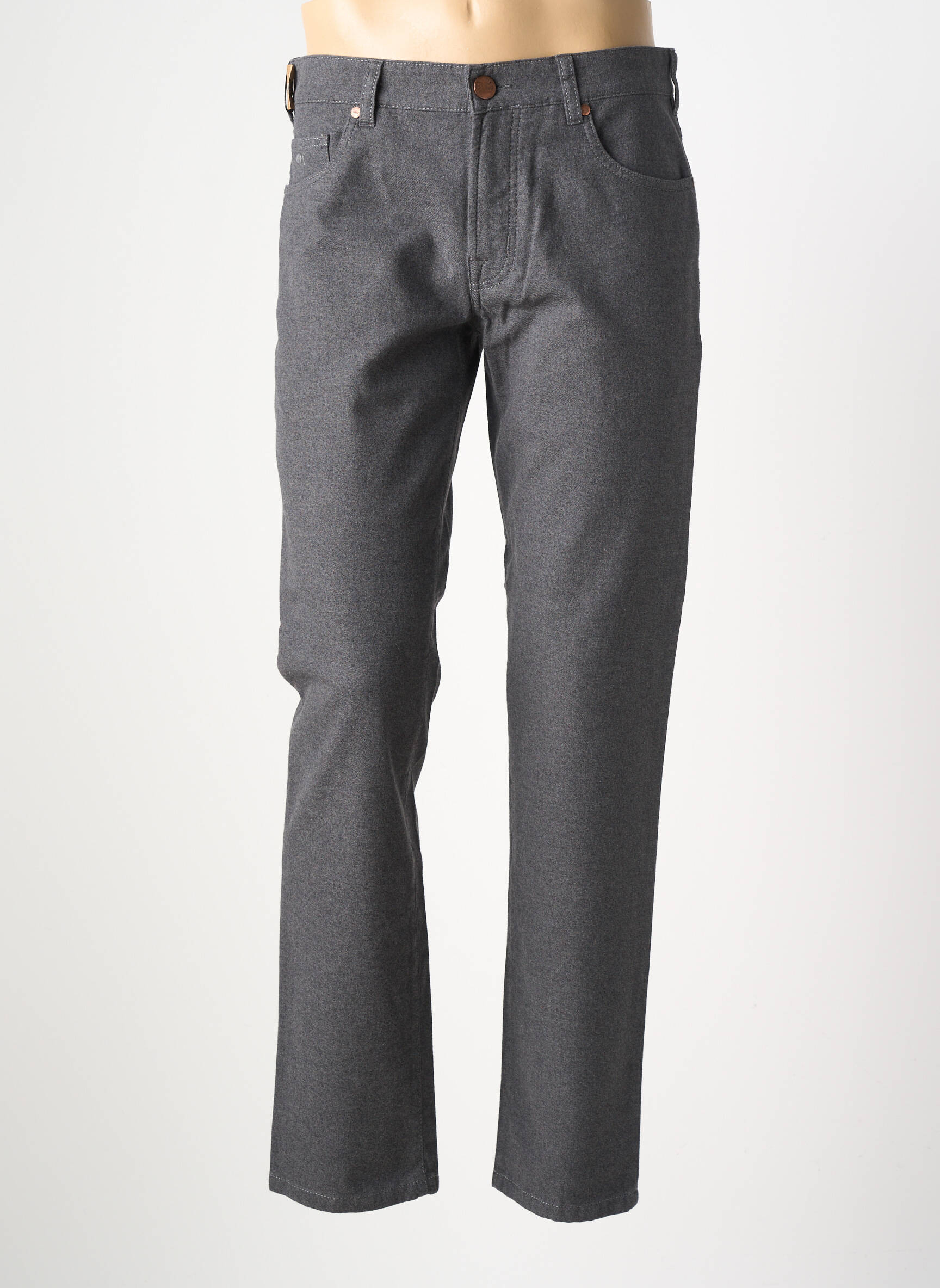 Pantalon slim închidere cu fermoar sub clapetă cu nasturi gri MMX bărbat