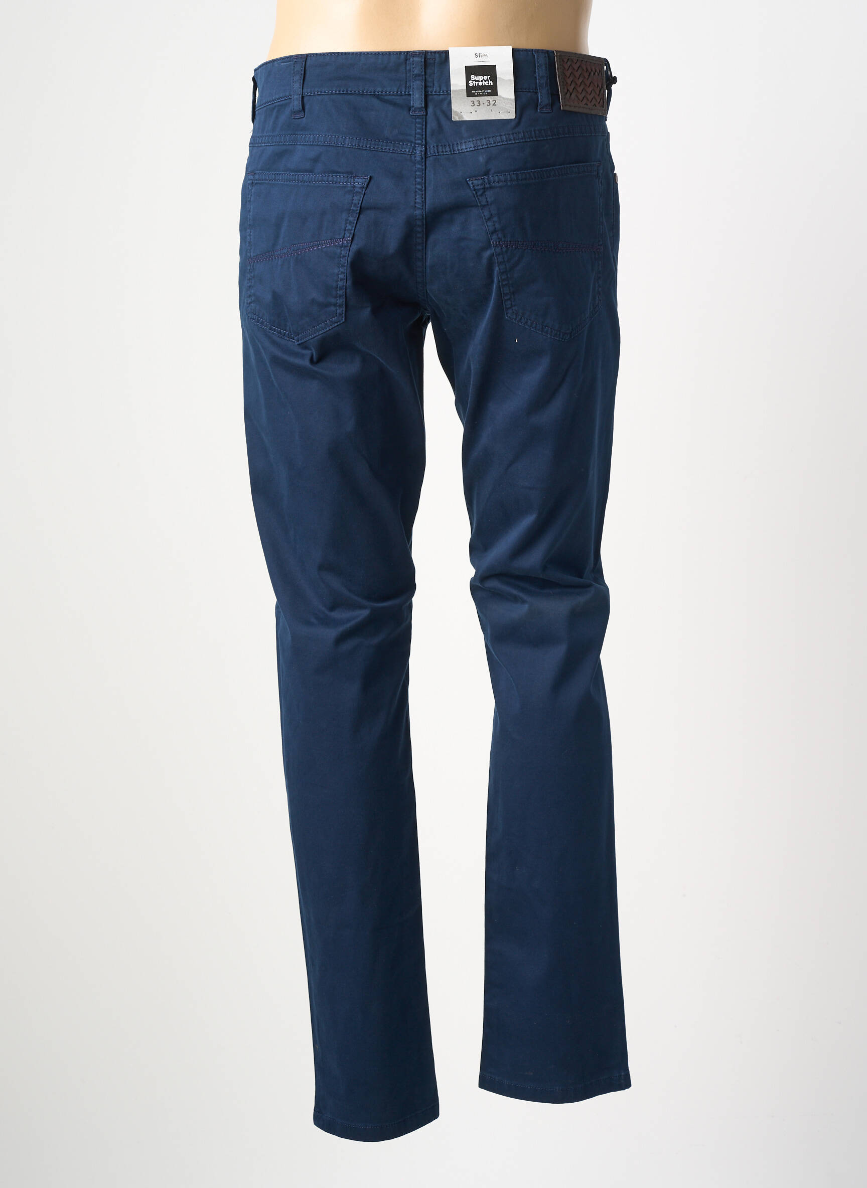 Pantalon slim închidere cu fermoar sub clapetă cu nasturi albastru MMX bărbat