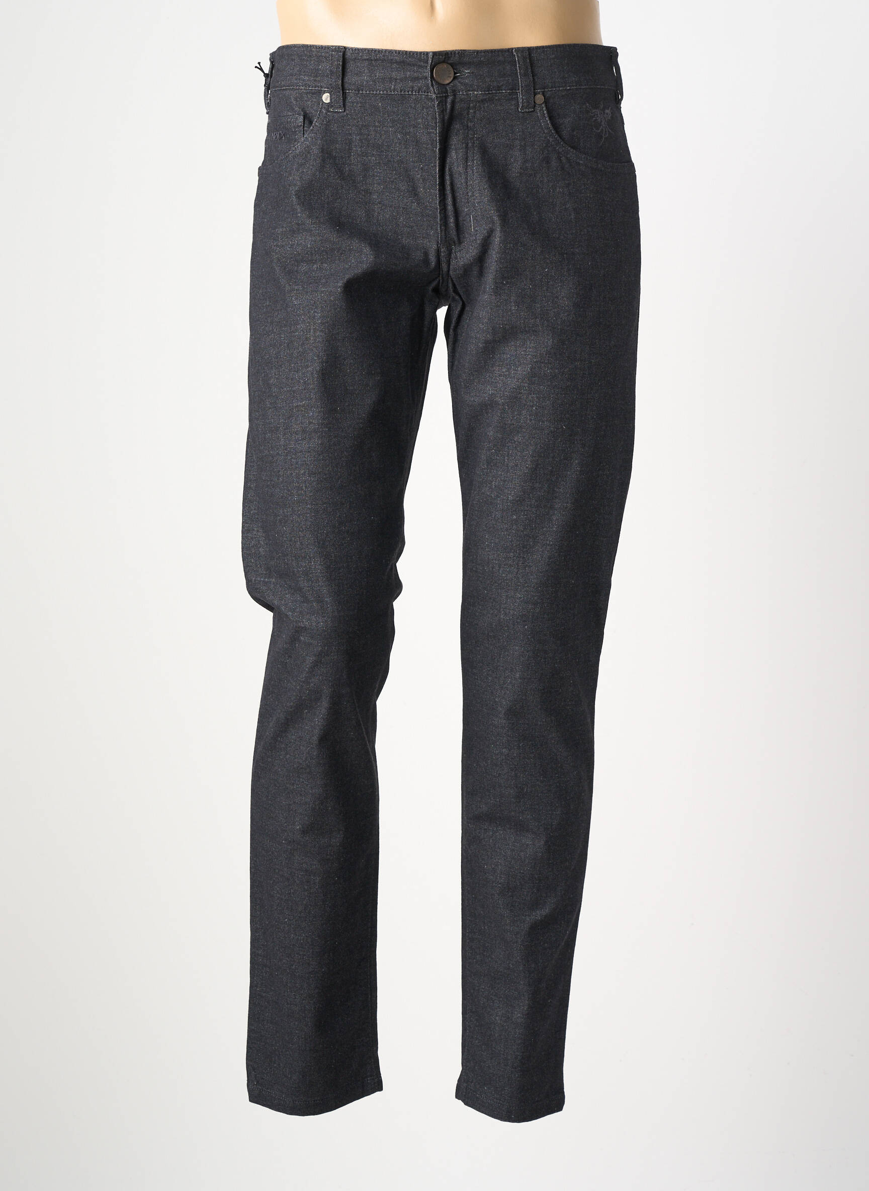 Pantalon slim închidere cu fermoar sub clapetă cu nasturi gri MMX bărbat