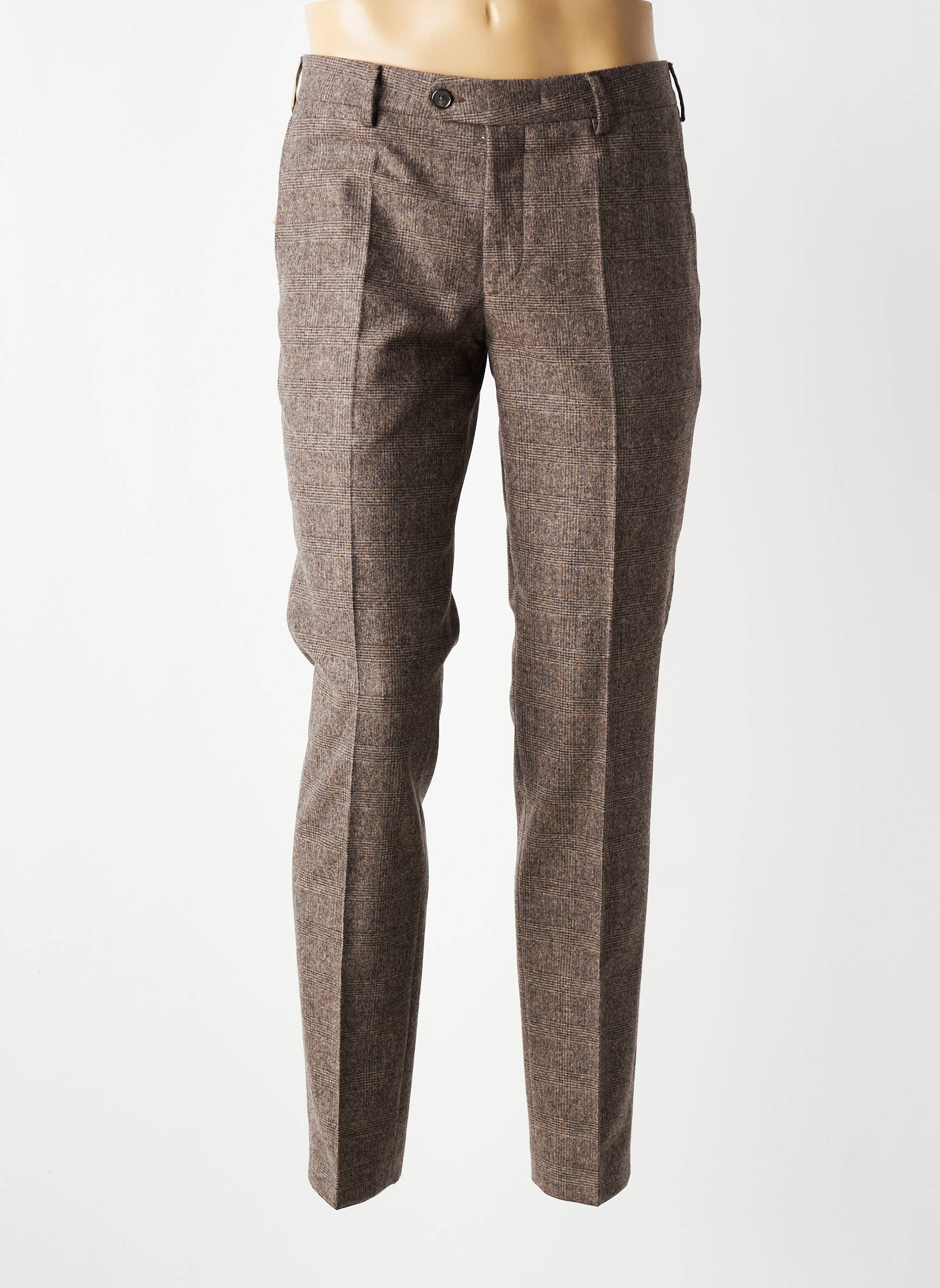 Pantalon chino imprimeu imprimeu prinț de wales mărime normală maro MMX bărbat