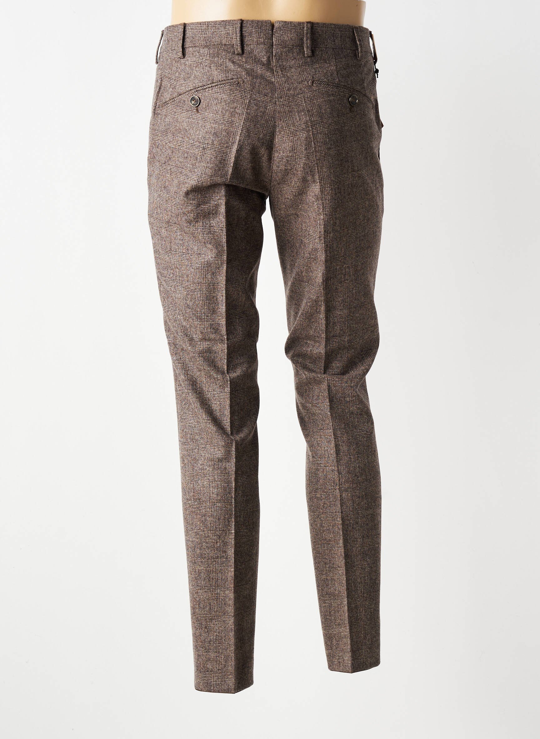 Pantalon chino imprimeu imprimeu prinț de wales mărime normală maro MMX bărbat
