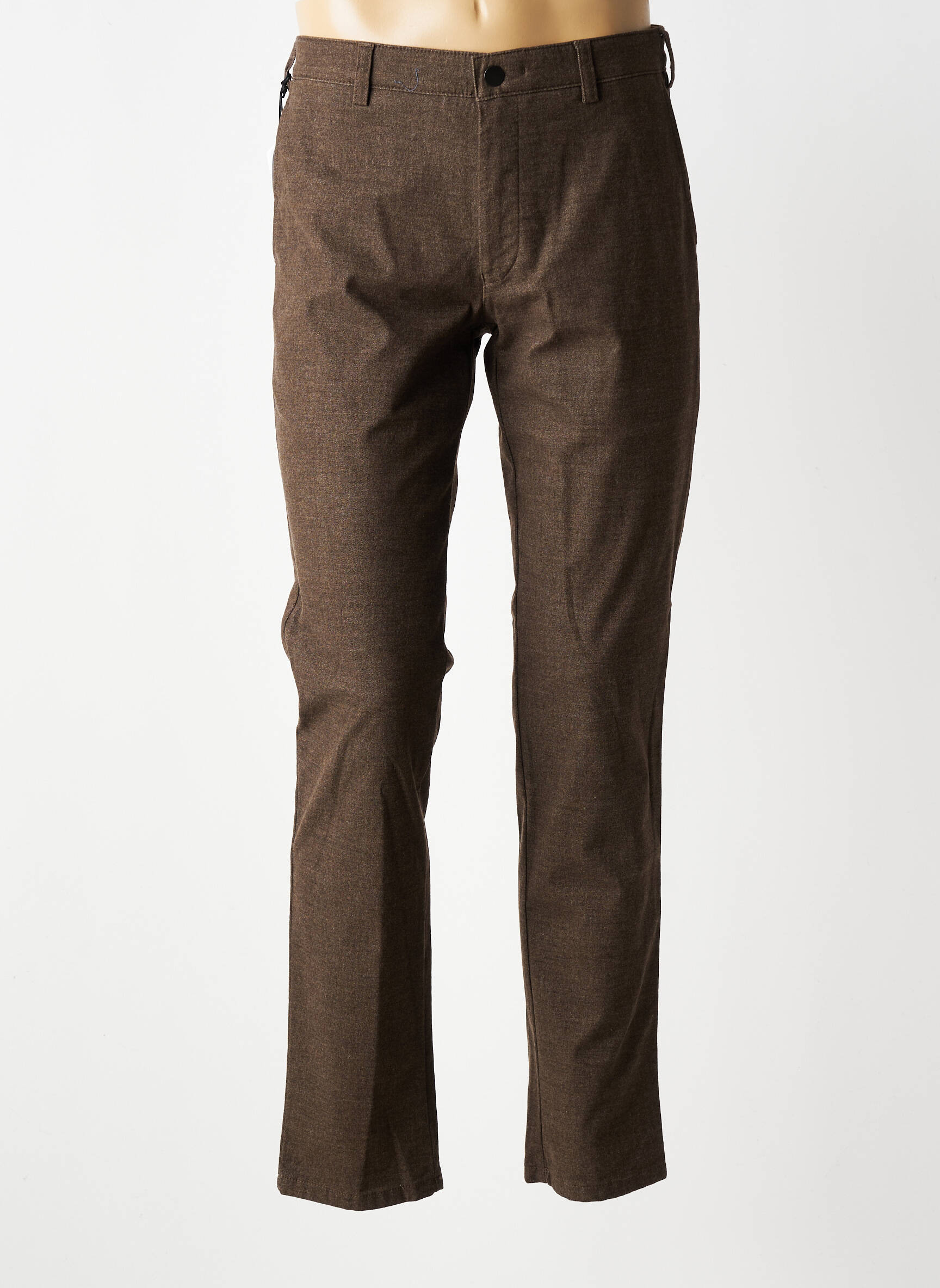 Pantalon chino țesătură melanj mărime normală maro MMX bărbat