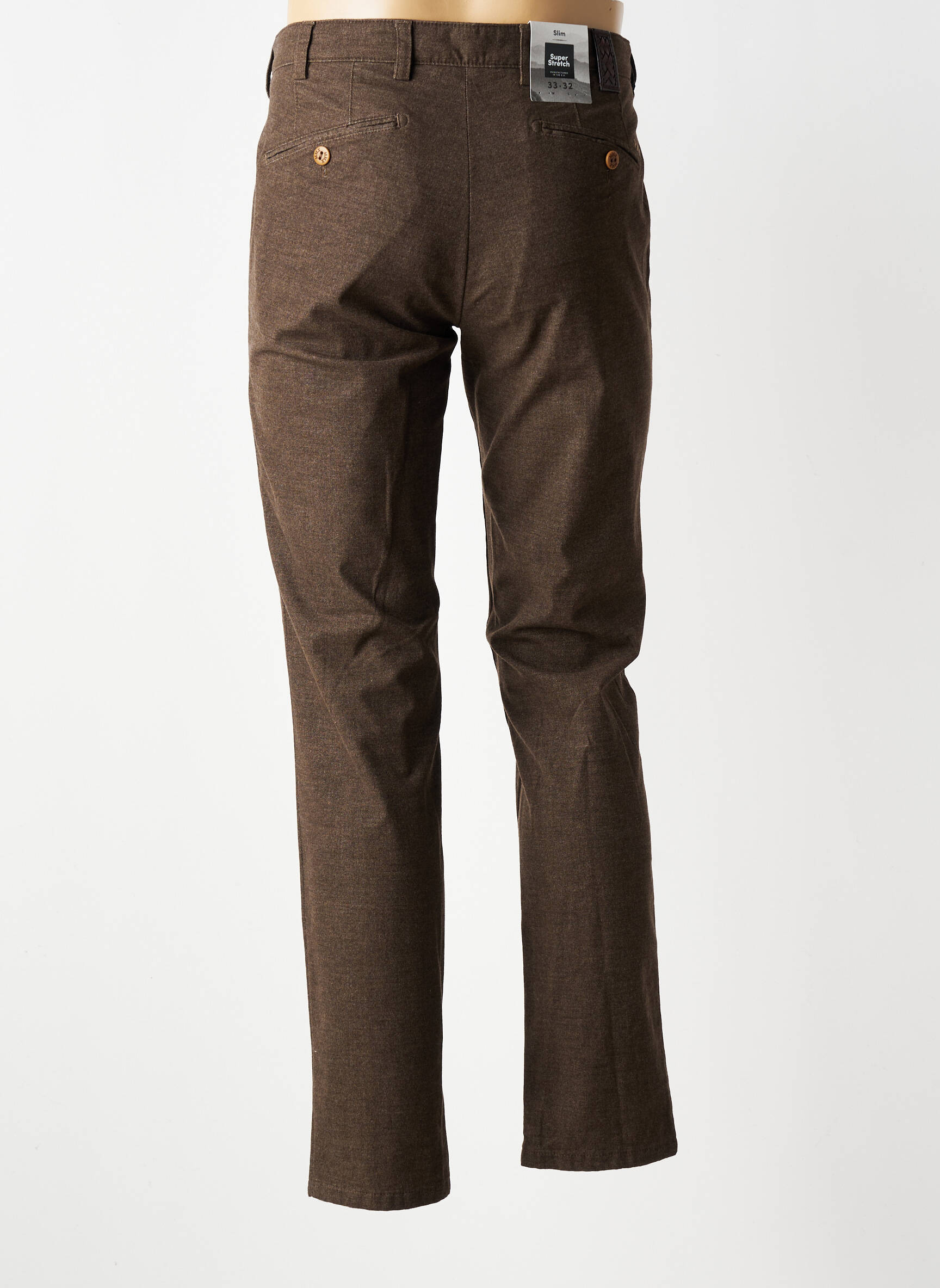 Pantalon chino țesătură melanj mărime normală maro MMX bărbat