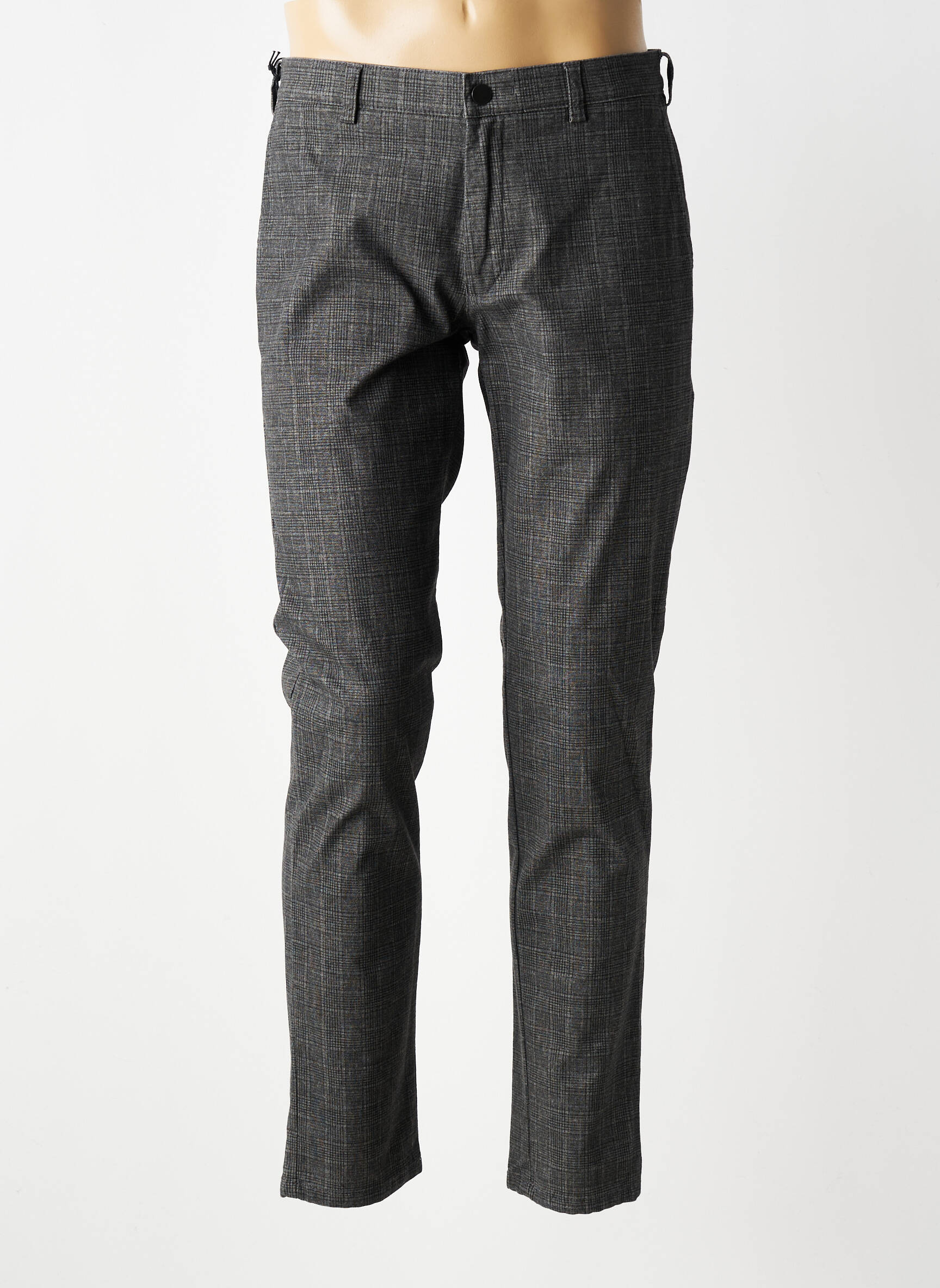 Pantalon chino țesătură melanj mărime normală gri MMX bărbat