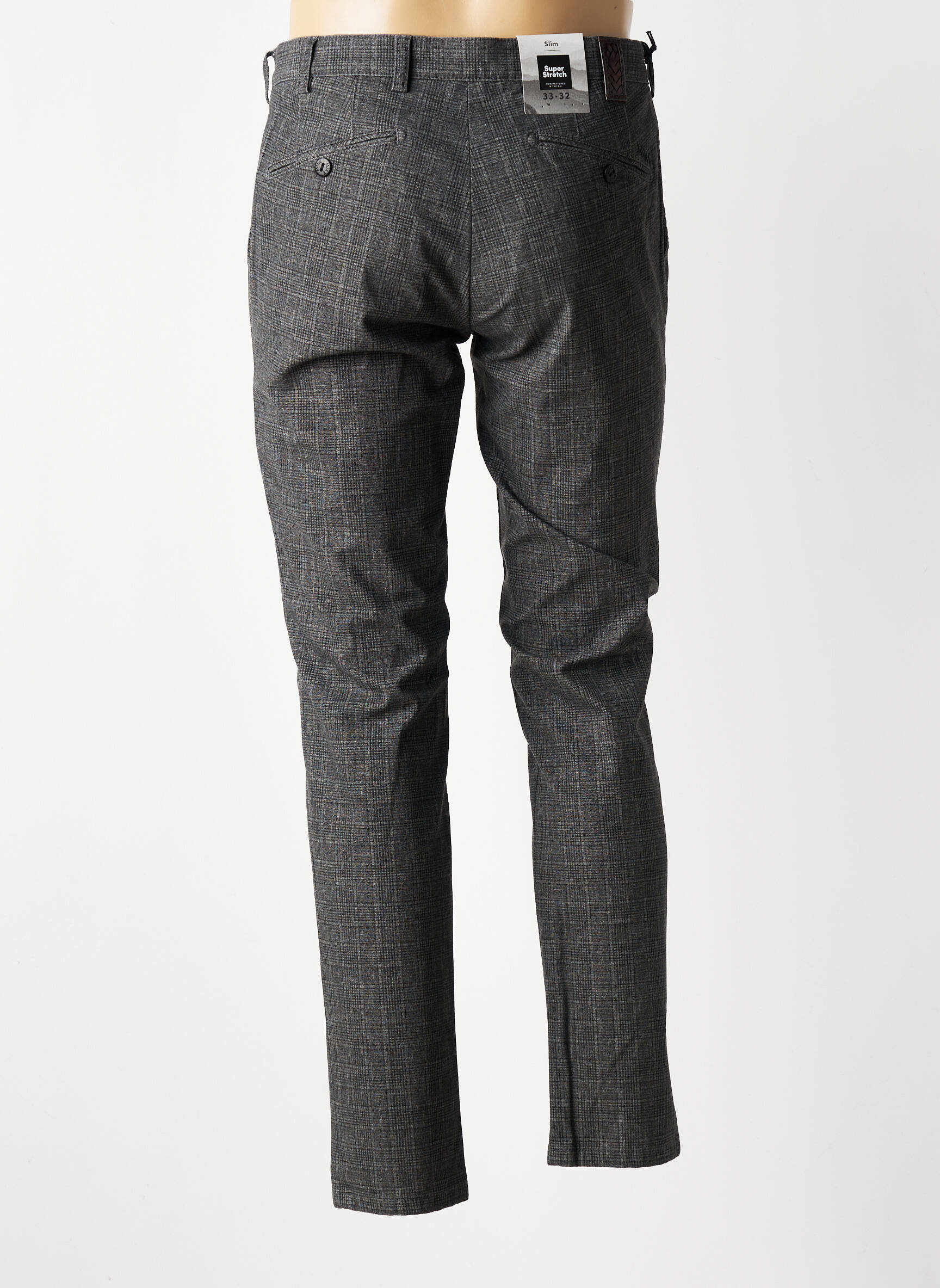 Pantalon chino țesătură melanj mărime normală gri MMX bărbat