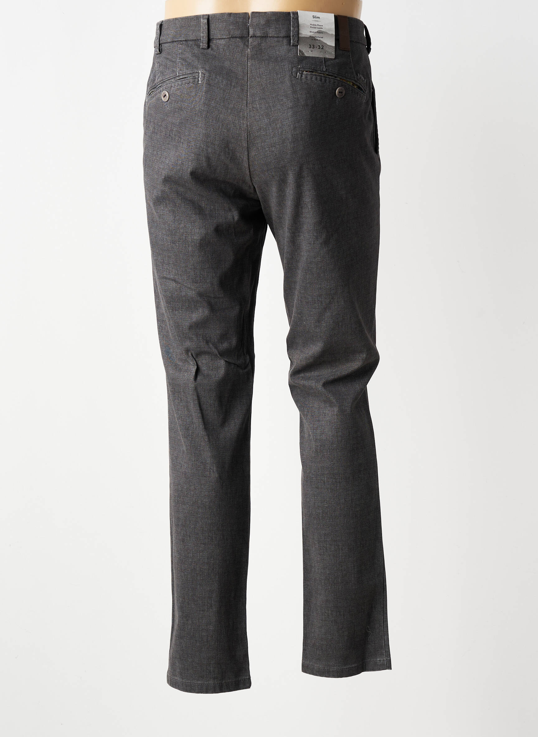 Pantalon chino țesătură melanj mărime normală gri MMX bărbat