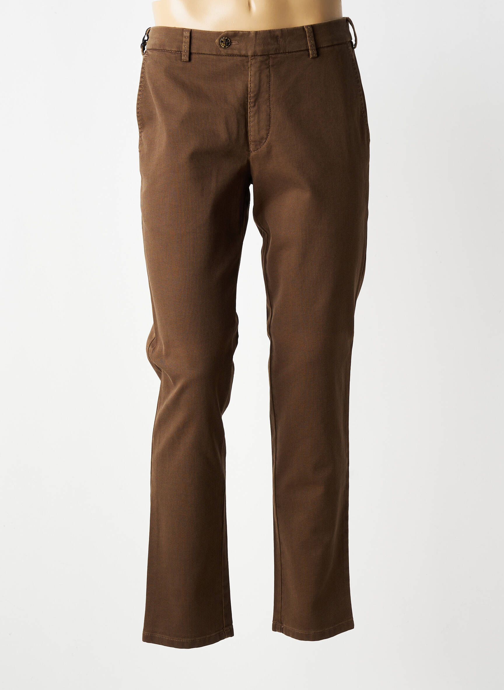 Pantalon chino țesătură melanj mărime normală maro MMX bărbat