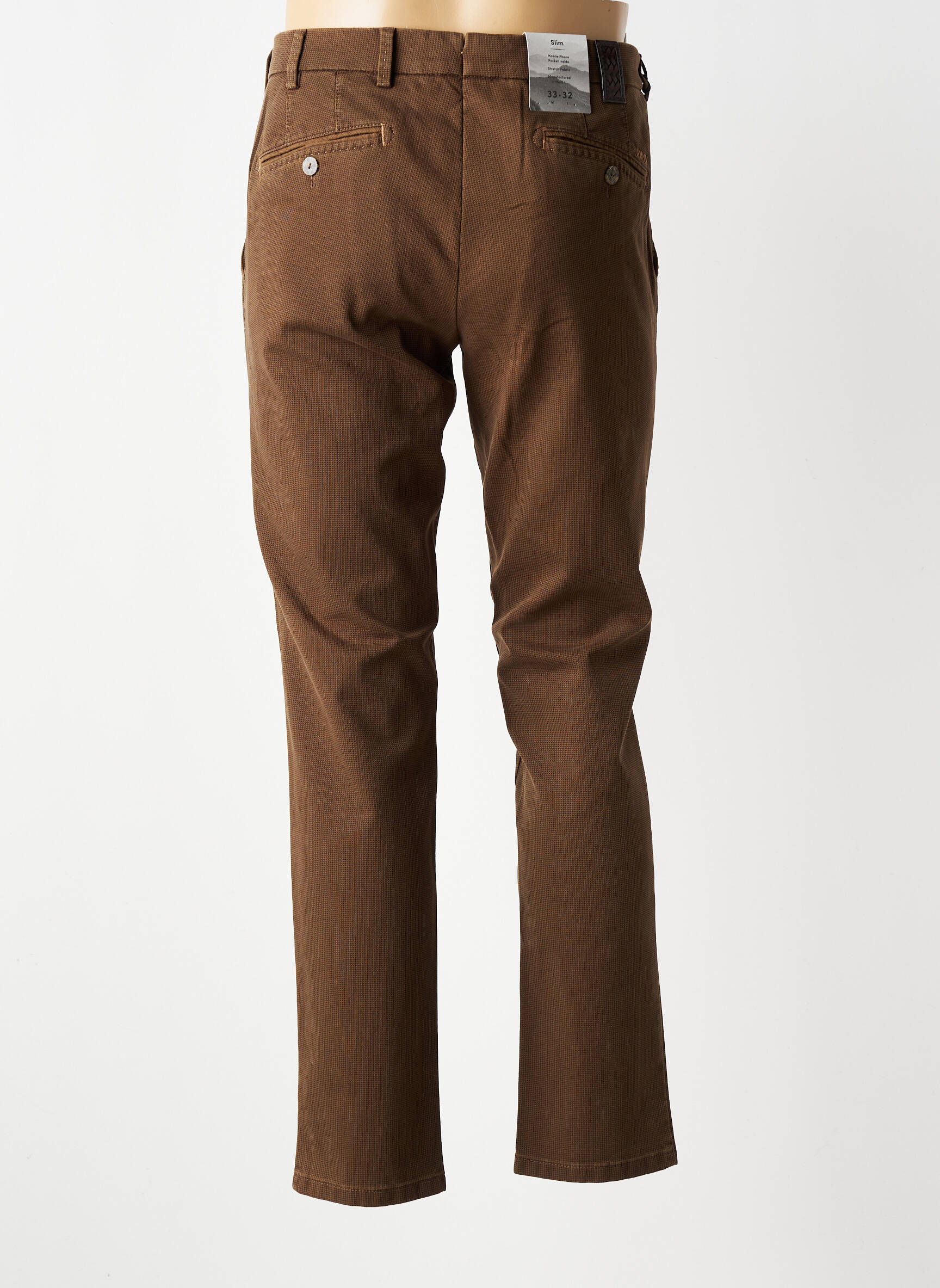 Pantalon chino țesătură melanj mărime normală maro MMX bărbat