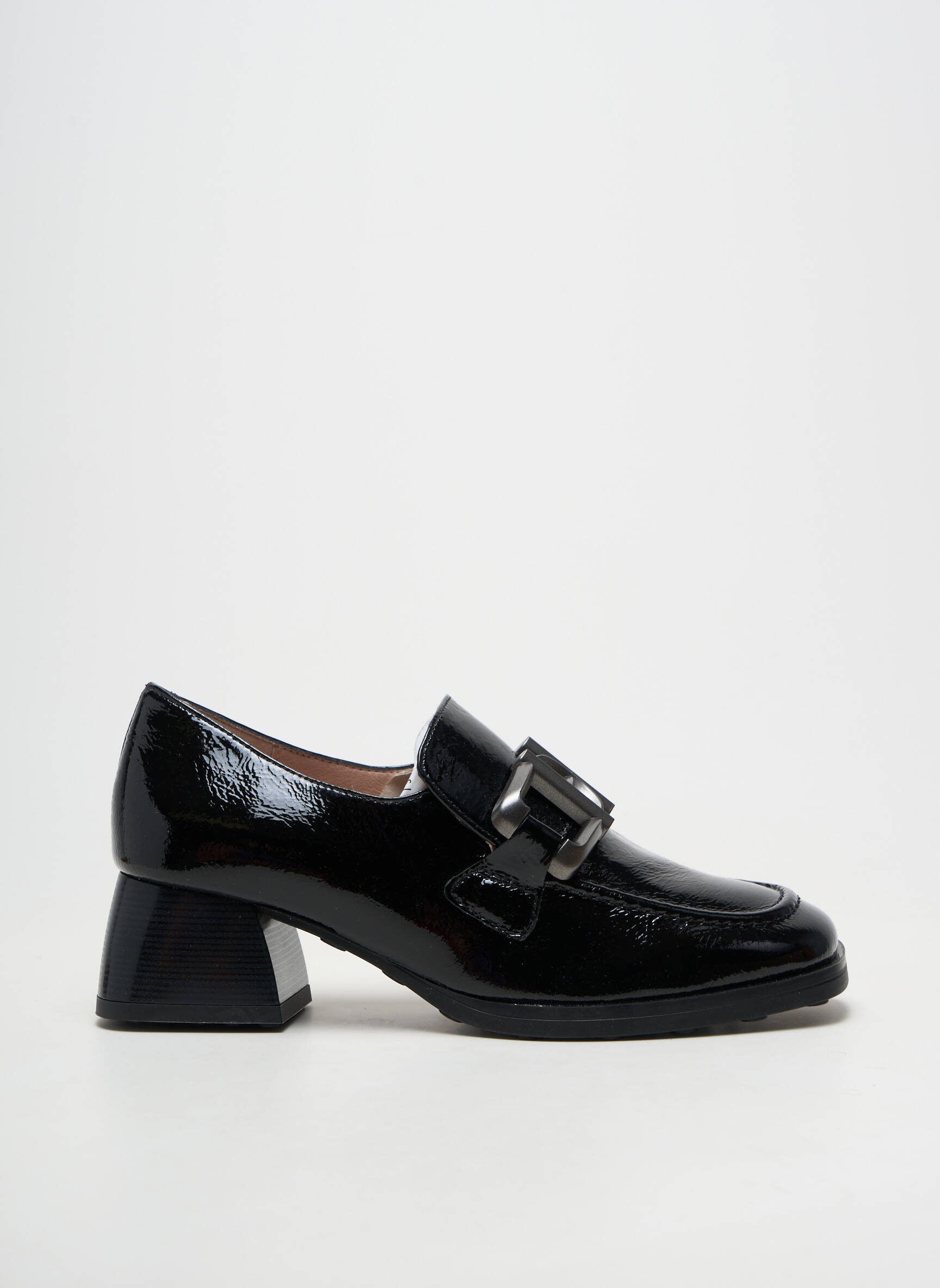 Mocasini material neted toc de 4 la 6 cm negru HISPANITAS femeie