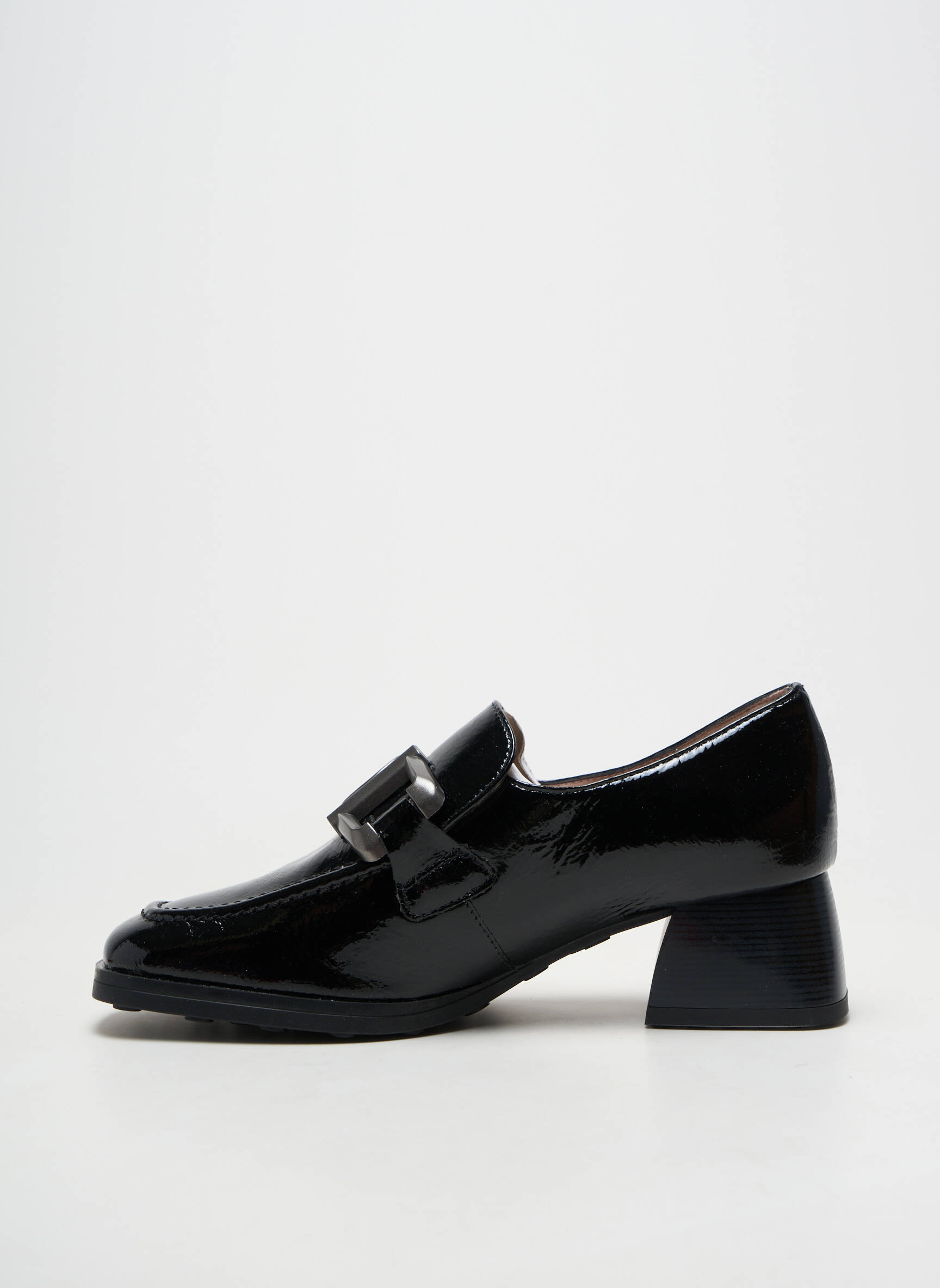 Mocasini material neted toc de 4 la 6 cm negru HISPANITAS femeie