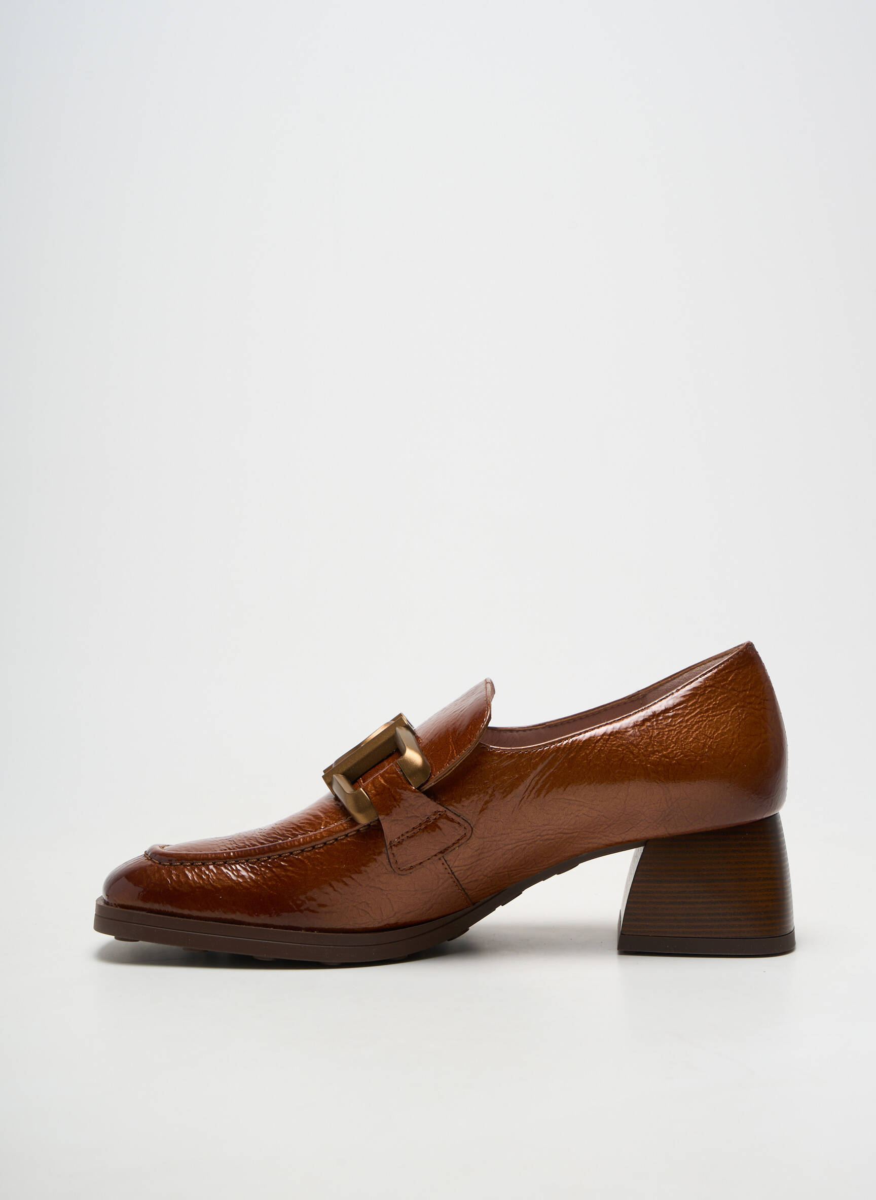 Mocasini material neted toc de 4 la 6 cm maro HISPANITAS femeie
