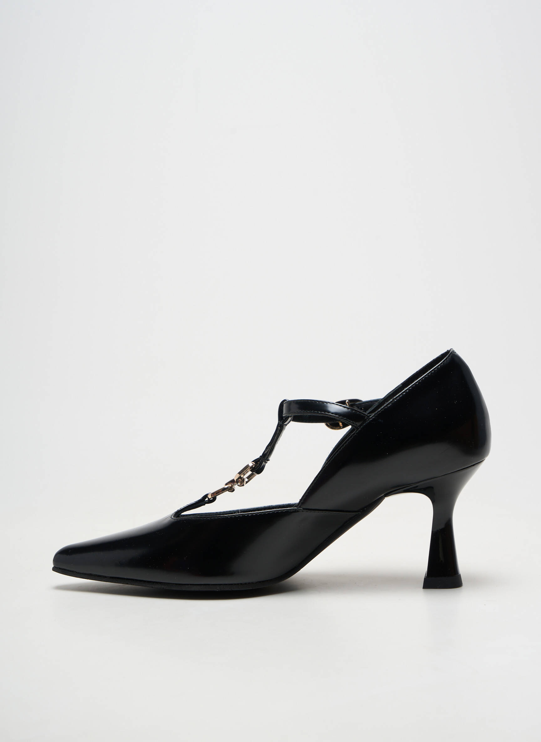 Pantofi cu toc material neted toc de 7 la 9 cm negru LODI femeie