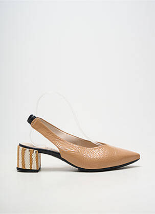 Pantofi cu toc material neted toc de 4 la 6 cm maro GADEA femeie