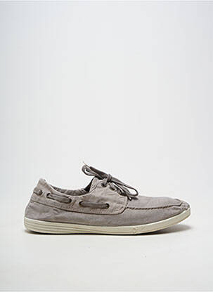 Pantofi de barcă vârf rotund vârf rotund gri NATURAL WORLD bărbat