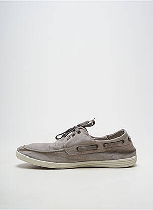 Pantofi de barcă vârf rotund vârf rotund gri NATURAL WORLD bărbat