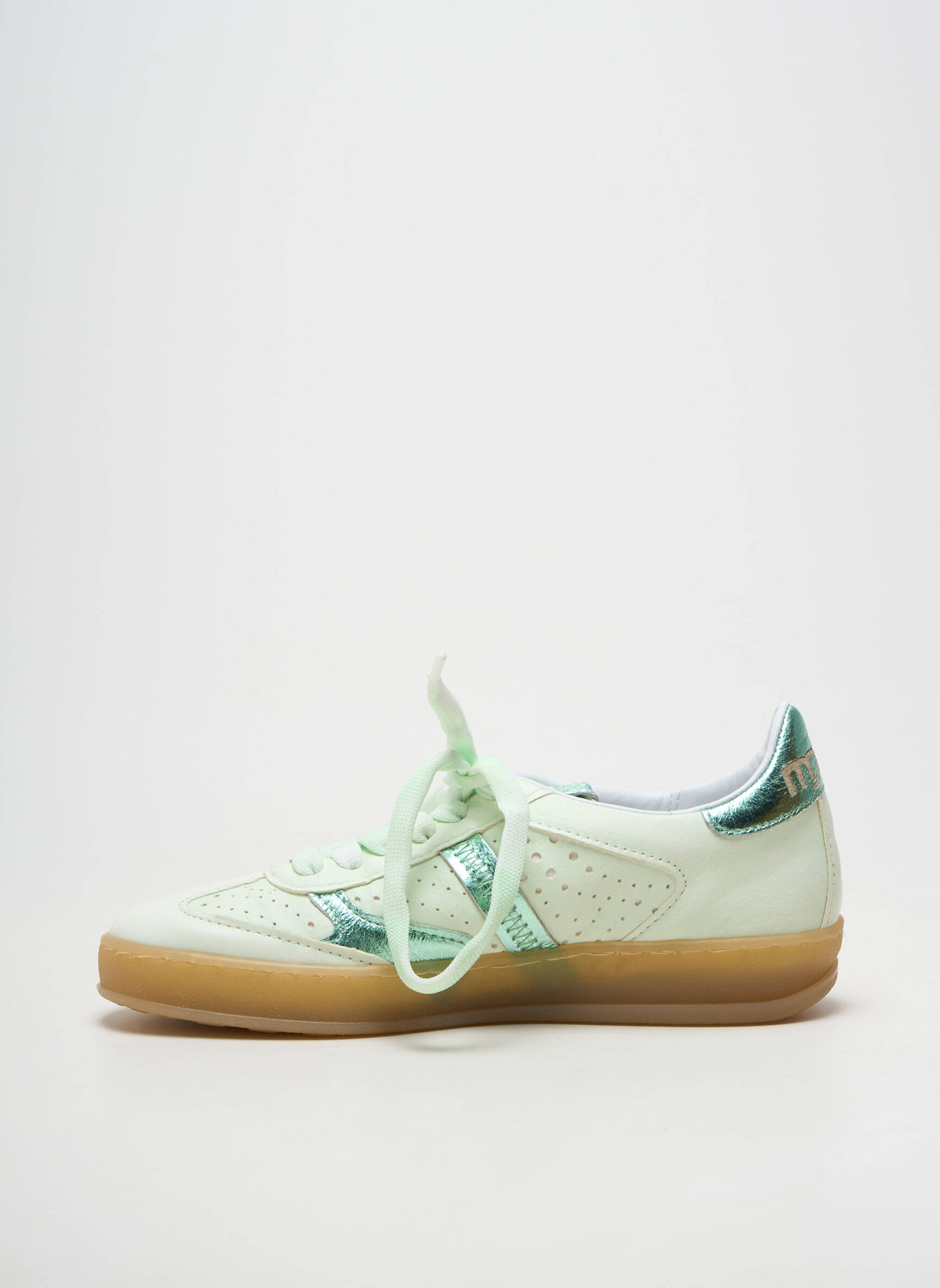 Adidași material neted toc plat până la 3 cm verde MJUS femeie
