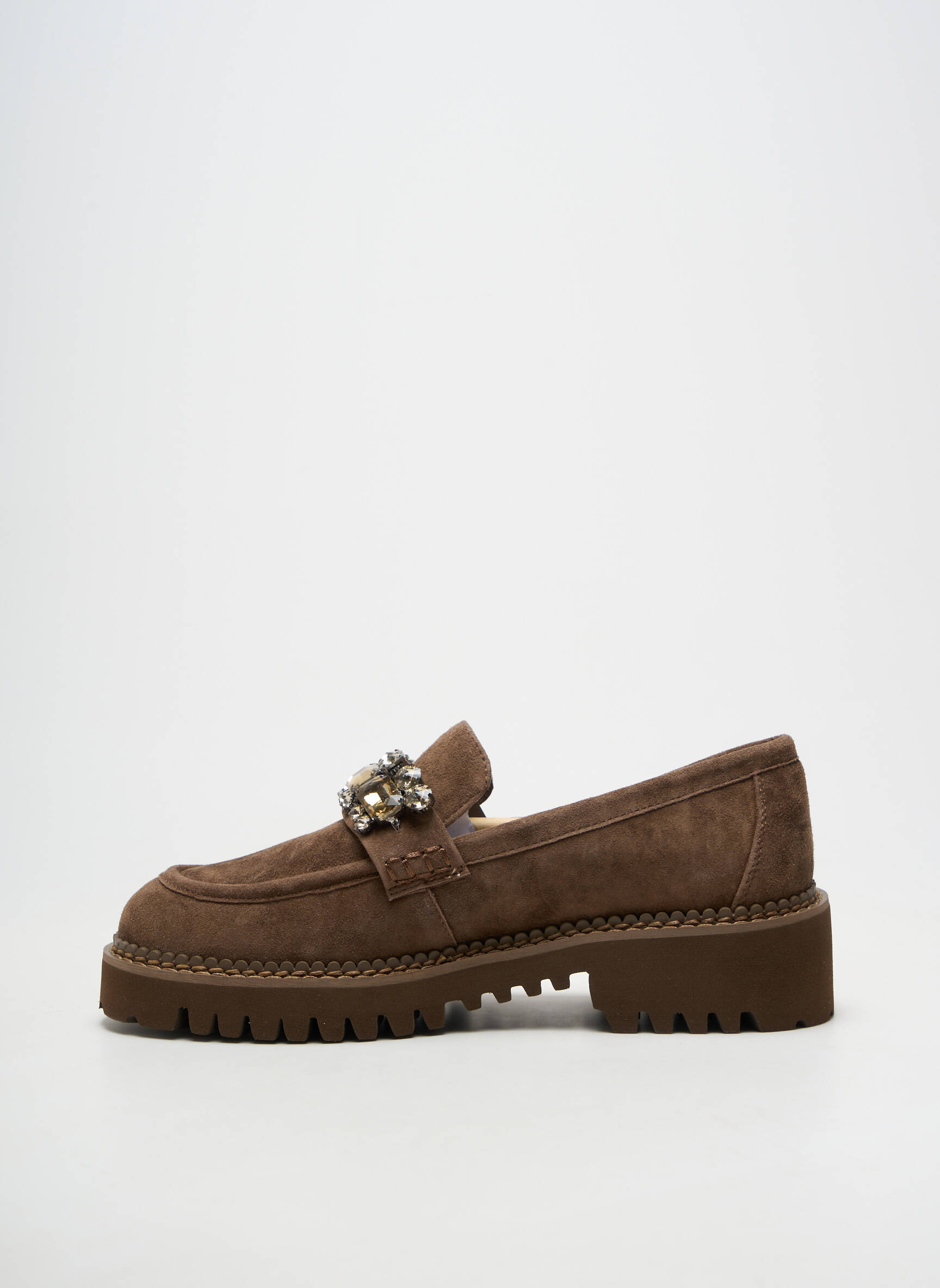 Mocasini vârf rotund toc de 4 la 6 cm maro LODI femeie