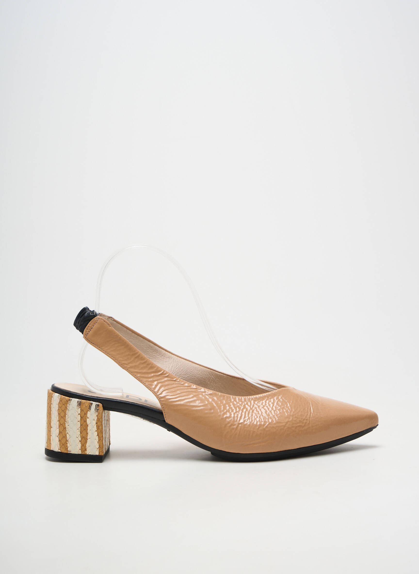Pantofi cu toc material neted toc de 4 la 6 cm maro GADEA femeie