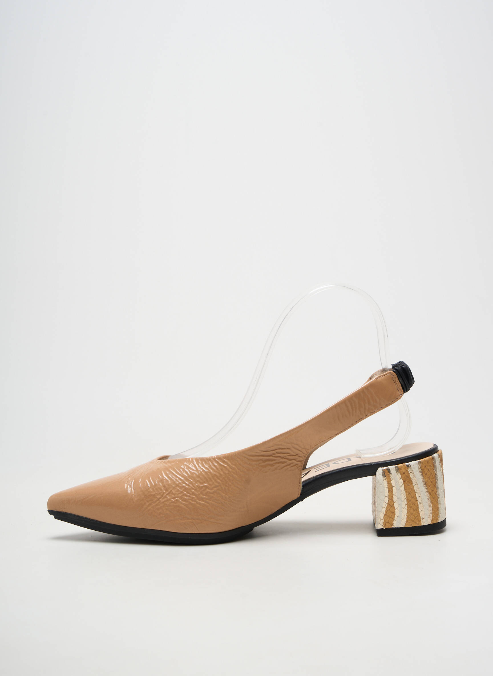 Pantofi cu toc material neted toc de 4 la 6 cm maro GADEA femeie