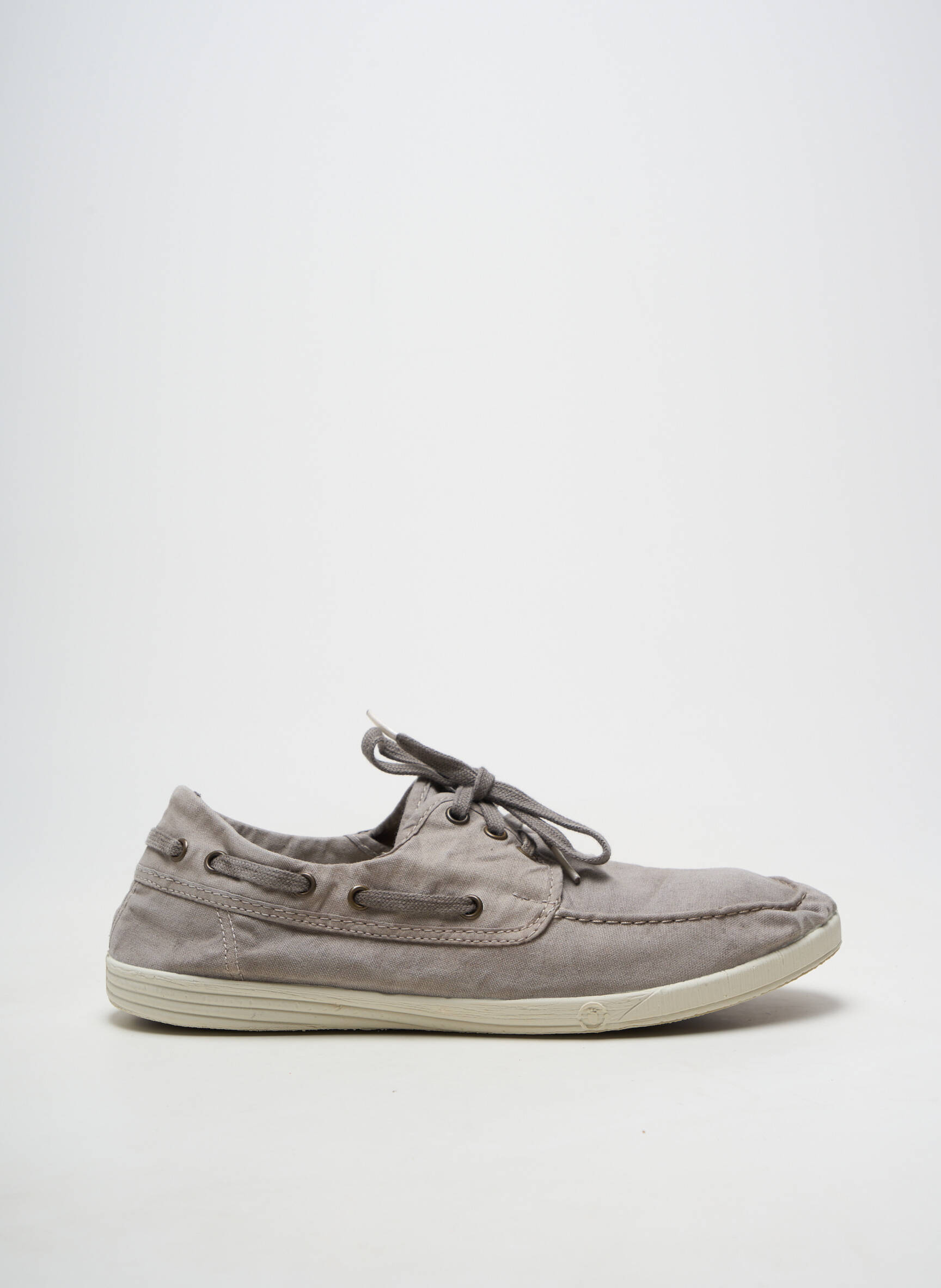 Pantofi de barcă vârf rotund vârf rotund gri NATURAL WORLD bărbat