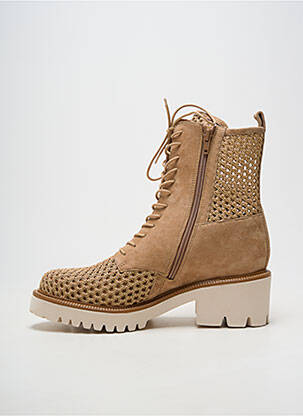 Botine/ghete vârf rotund toc de 4 la 6 cm bej MAM'ZELLE femeie