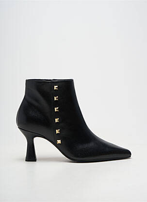 Botine/ghete material neted toc de 7 la 9 cm negru LODI femeie