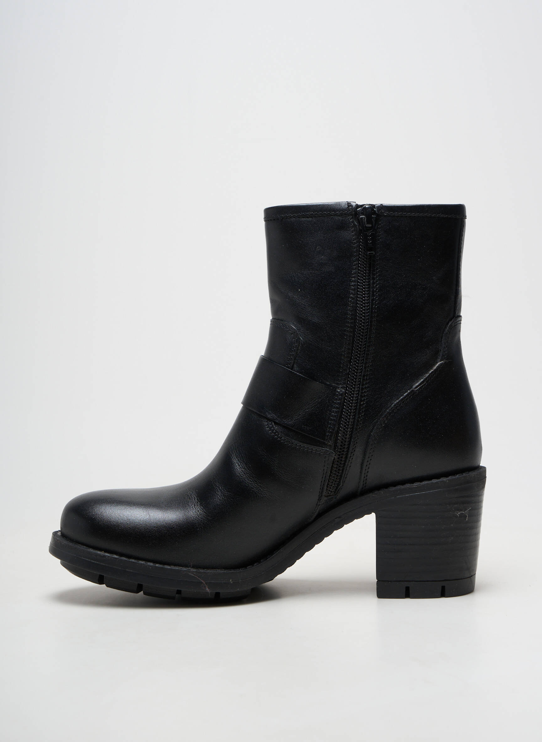 Botine/ghete material neted toc de 7 la 9 cm negru MAJA femeie