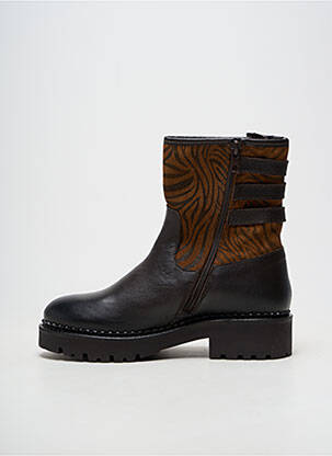 Botine/ghete material neted toc de 4 la 6 cm maro COCO ET ABRICOT femeie