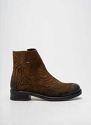 Botine/ghete material neted toc plat până la 3 cm maro COCO ET ABRICOT femeie