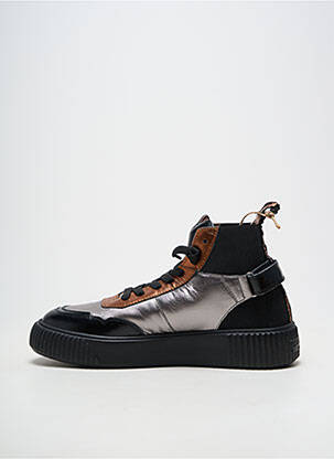 Adidași material neted toc plat până la 3 cm negru CRICKIT HAMBURG femeie