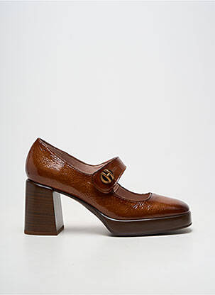 Pantofi cu toc material neted toc de 7 la 9 cm maro HISPANITAS femeie
