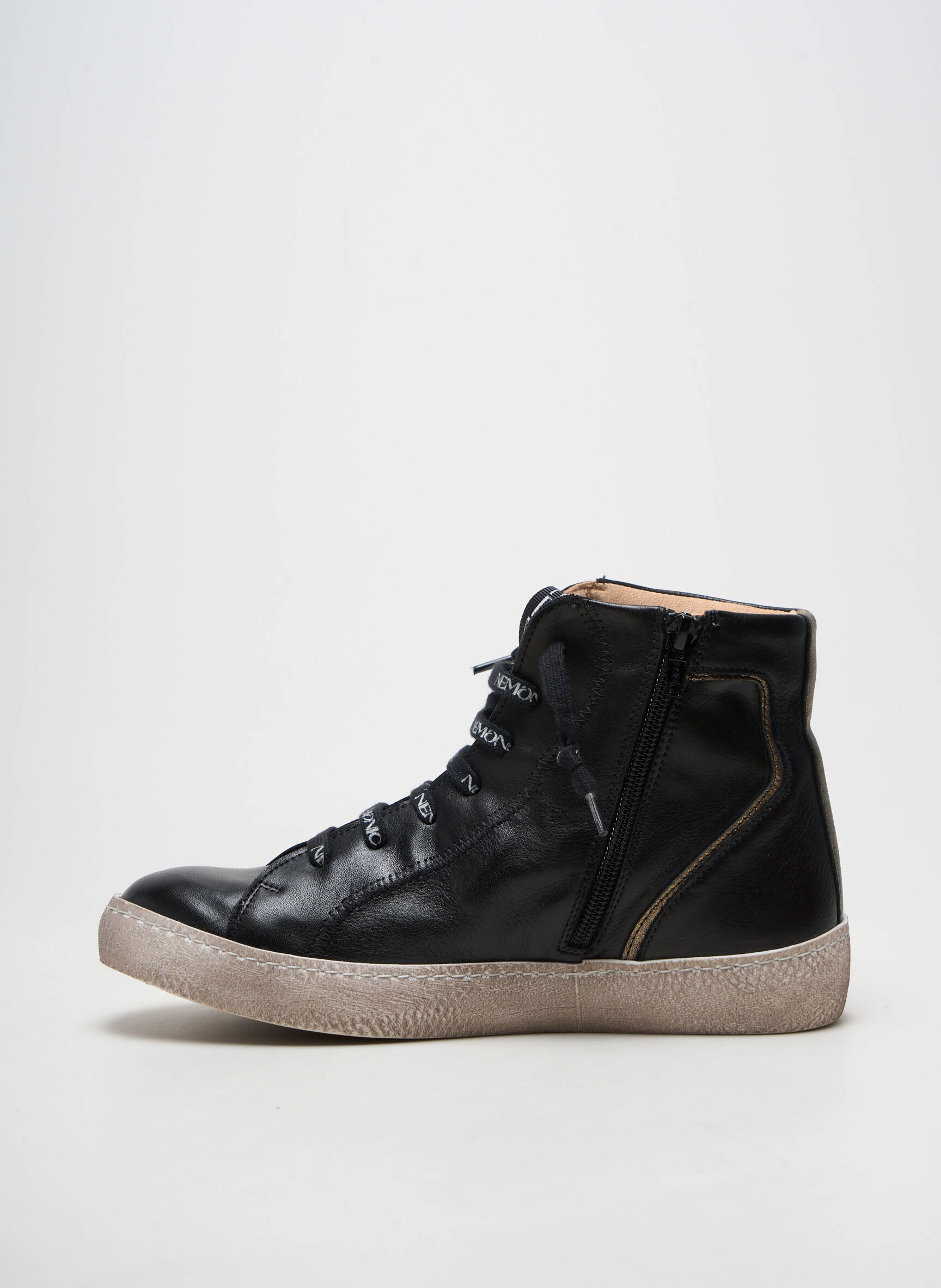 Adidași material neted toc plat până la 3 cm negru NEMONIC femeie