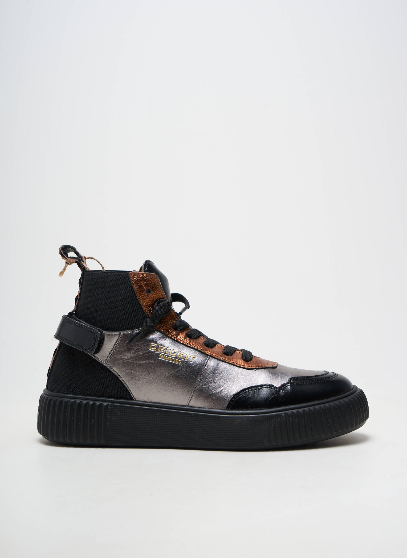 Adidași material neted toc plat până la 3 cm negru CRICKIT HAMBURG femeie