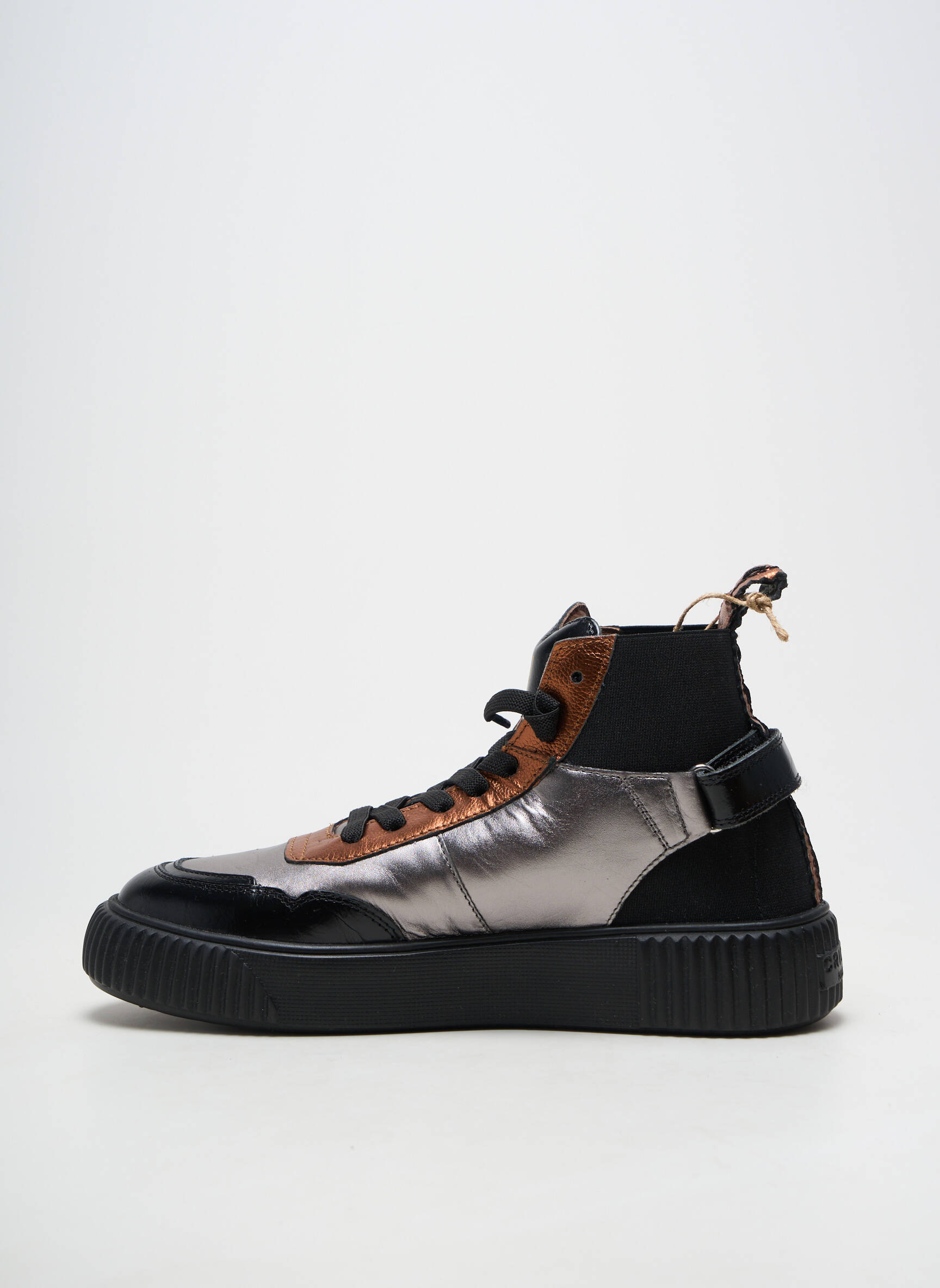 Adidași material neted toc plat până la 3 cm negru CRICKIT HAMBURG femeie