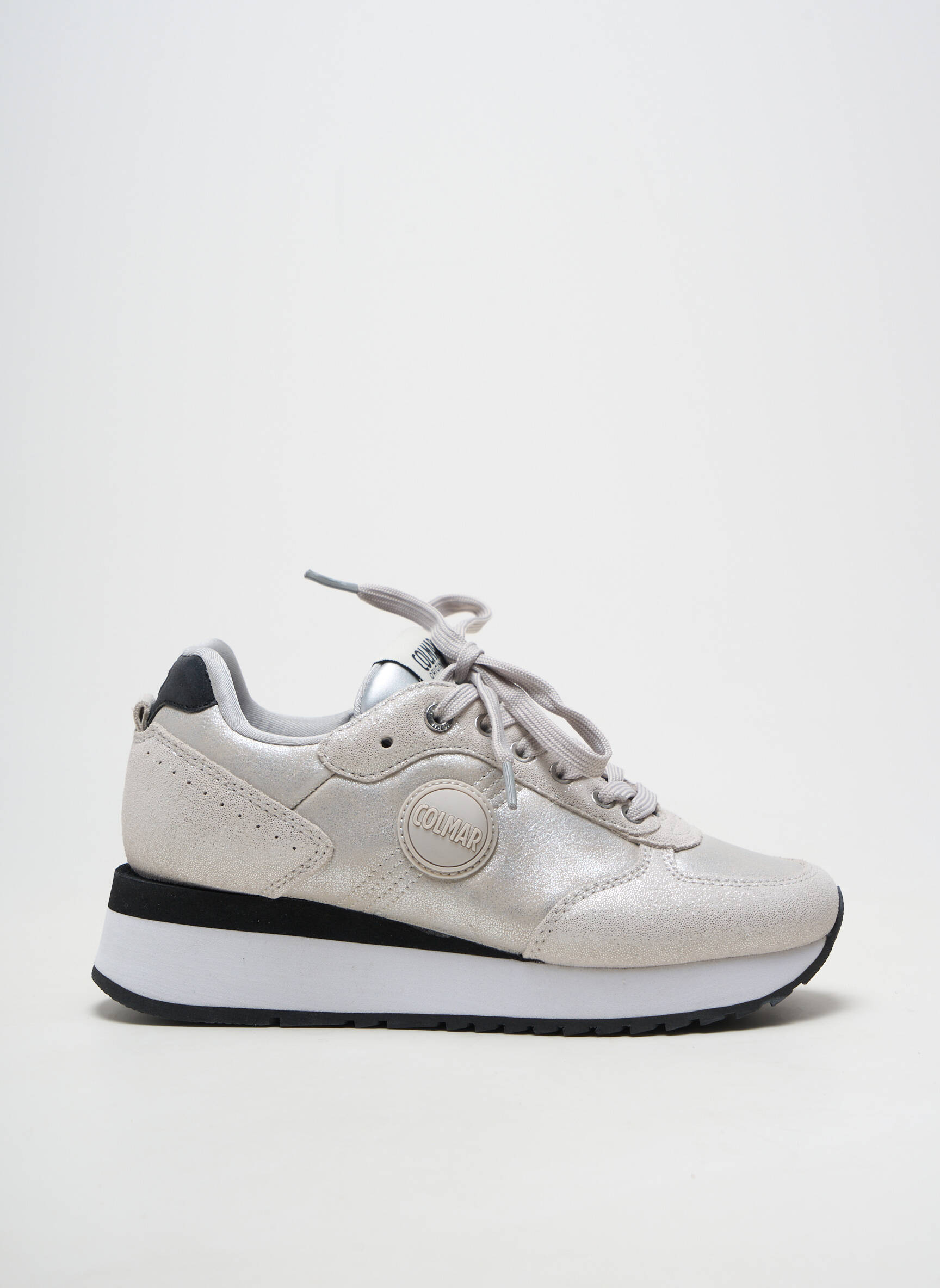 Adidași platformă toc de 4 la 6 cm gri COLMAR femeie