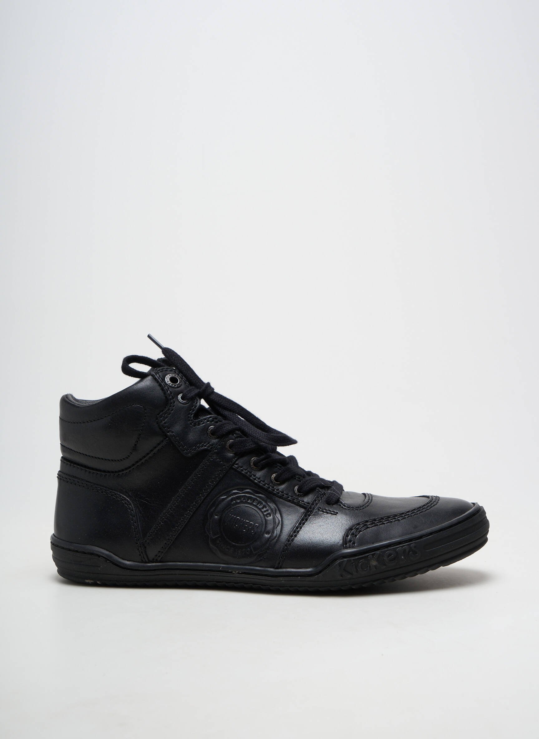 Adidași material neted vârf rotund negru KICKERS bărbat