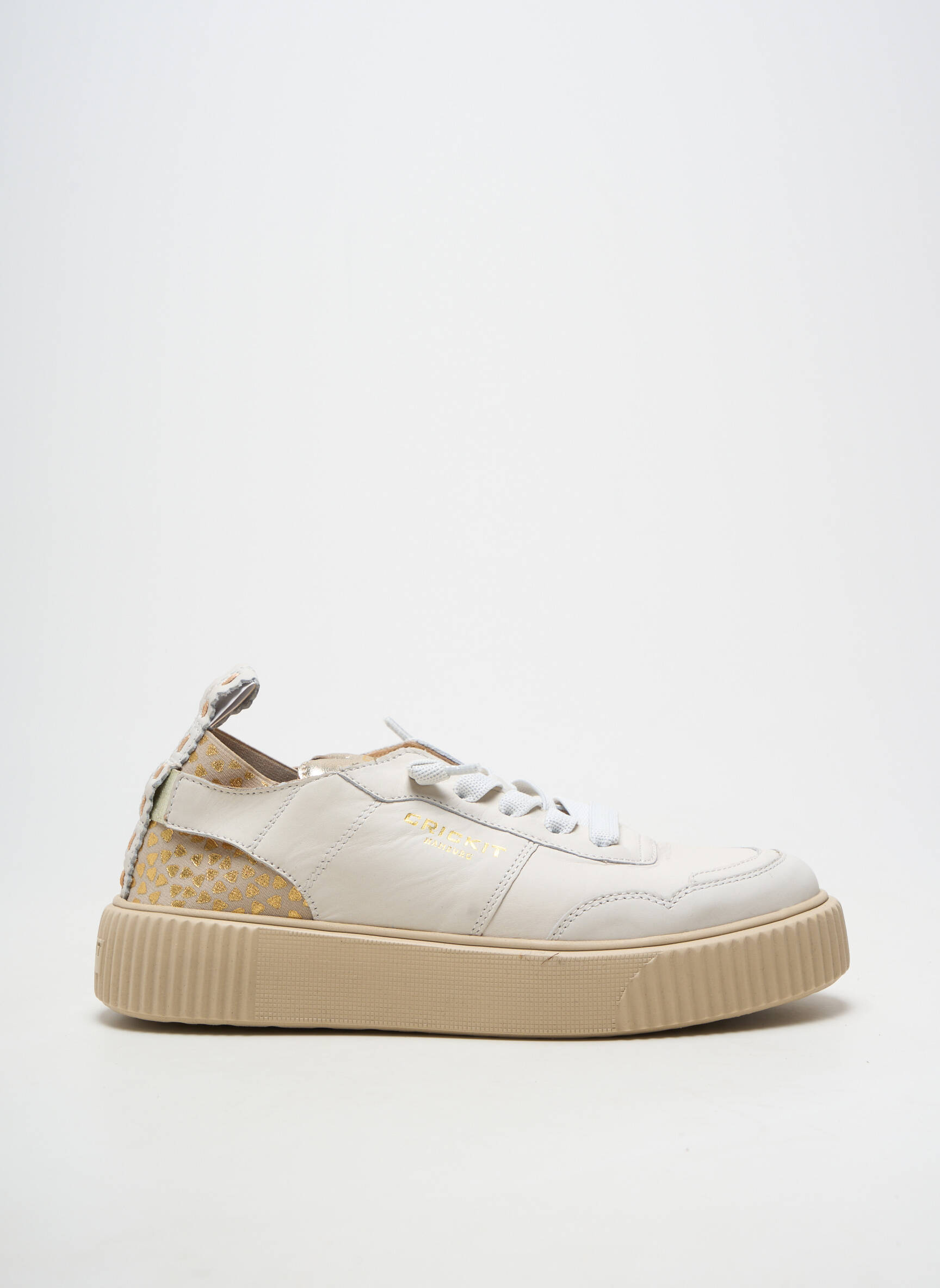 Adidași material neted toc plat până la 3 cm bej CRICKIT HAMBURG femeie