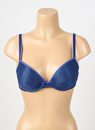 Sutien efect material satinat top sutien push-up albastru PASSIONATA femeie