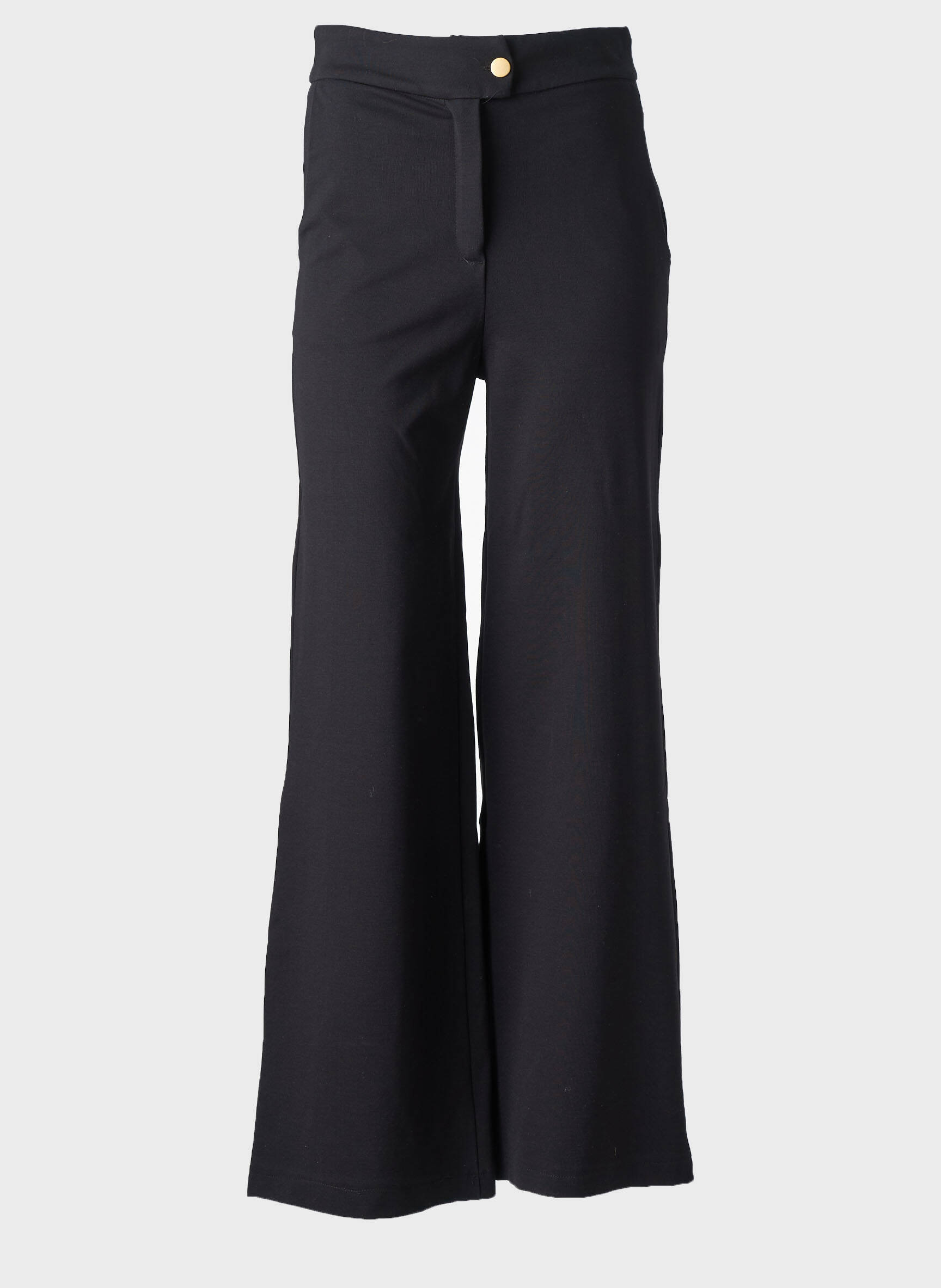 Pantalon evazat elasticitate talie înaltă negru SCARLET ROOS femeie