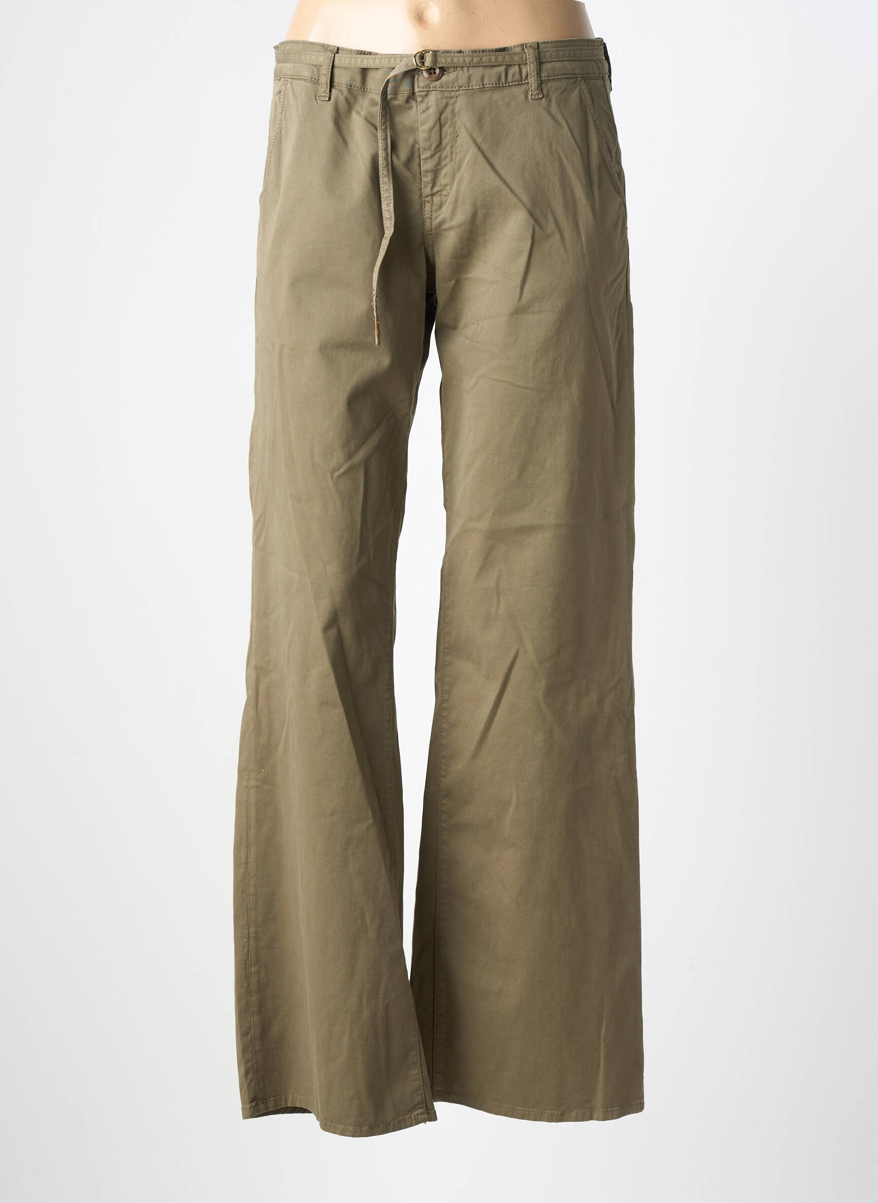 Pantalon evazat mărime normală mărime normală verde LE TEMPS DES CERISES femeie