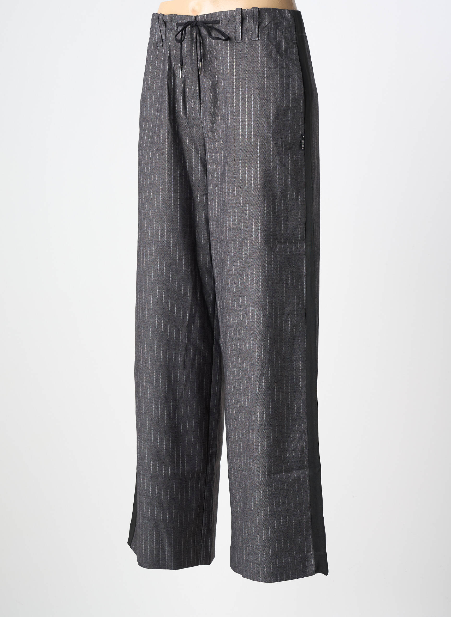 Pantalon larg talie cu cleme mărime normală gri LE TEMPS DES CERISES femeie