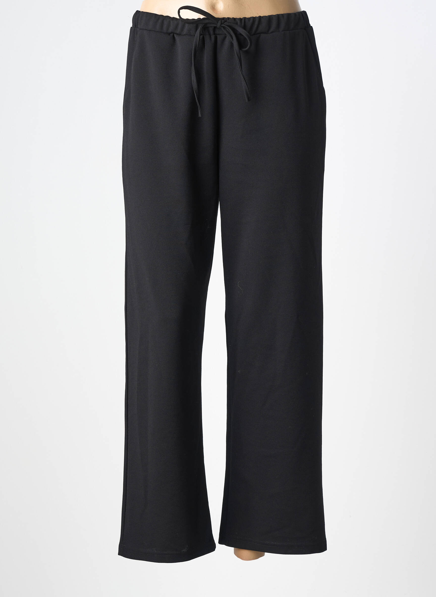 Pantalon larg țesătură crep mărime normală negru KAKIE femeie