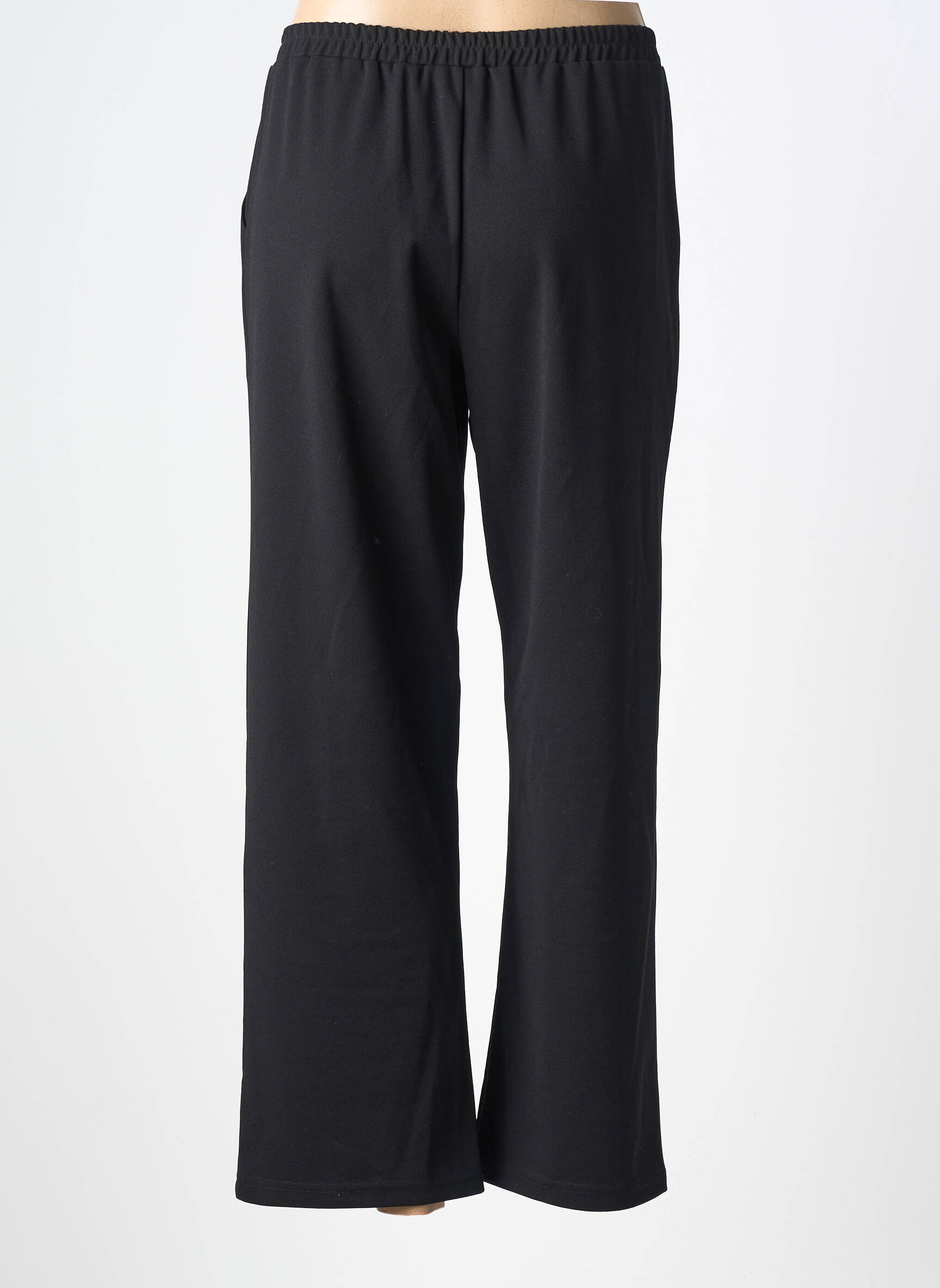 Pantalon larg țesătură crep mărime normală negru KAKIE femeie