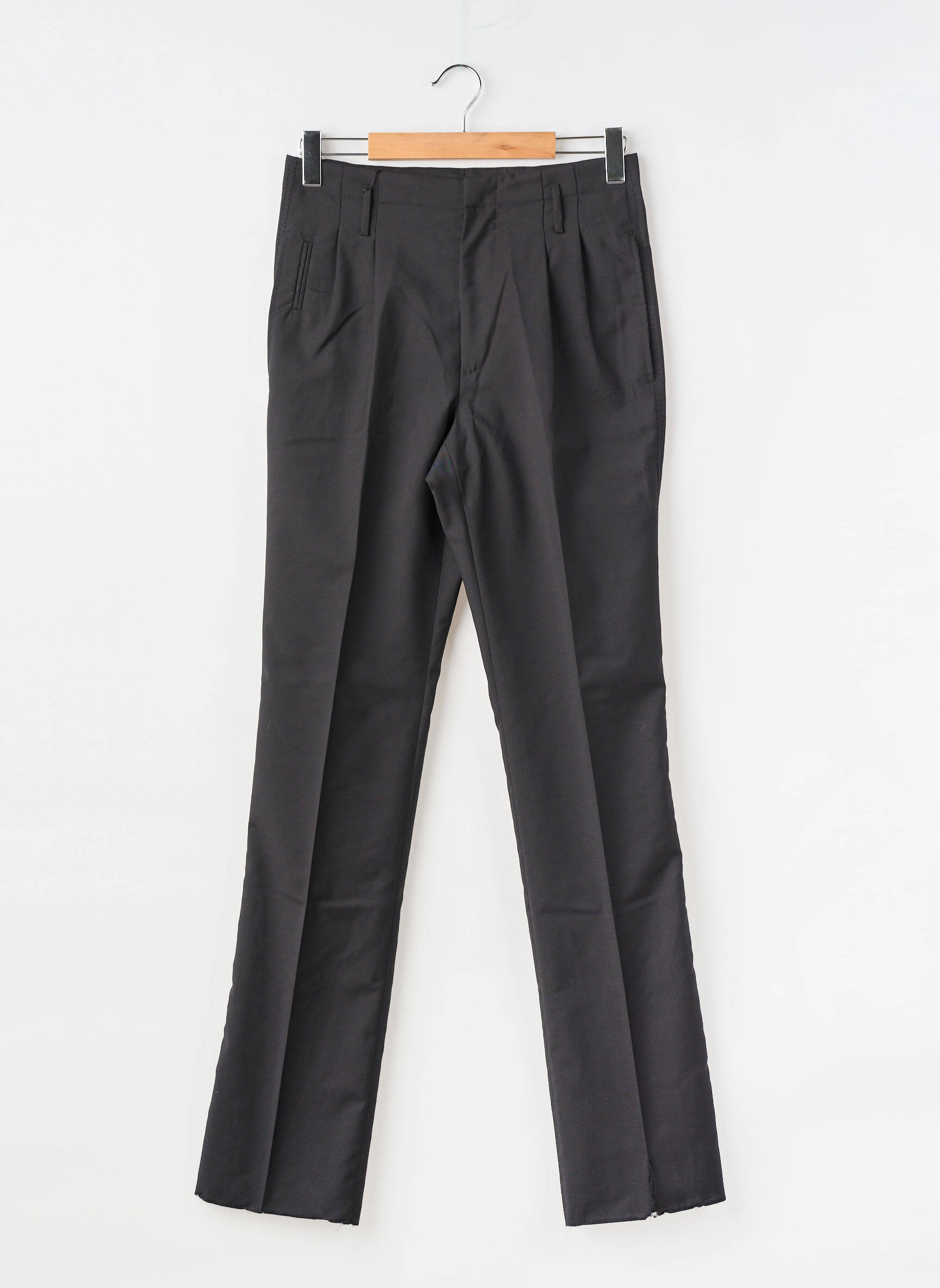 Pantalon slim talie cu cleme talie înaltă negru LANVIN bărbat