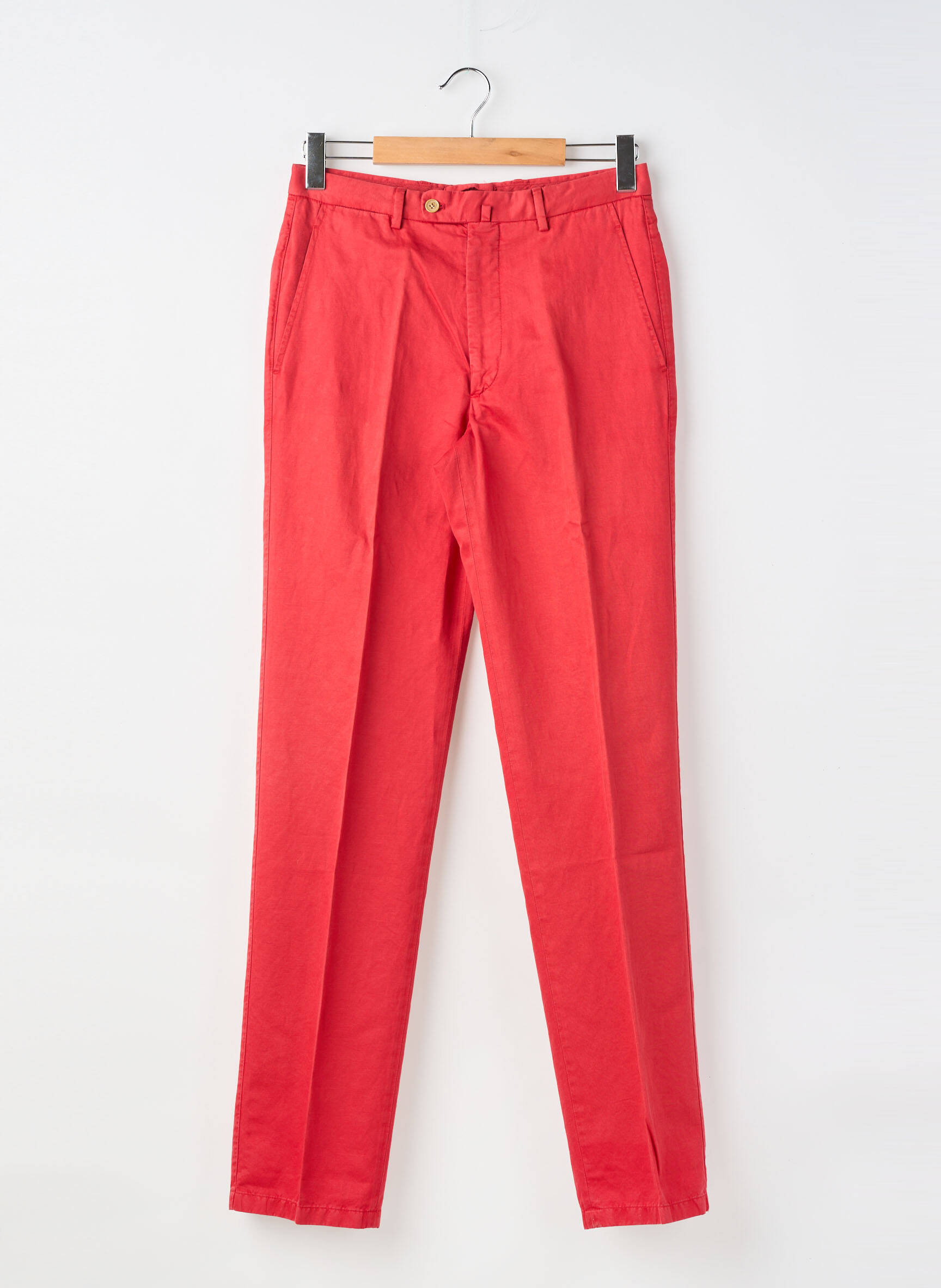 Pantalon chino țesătură poplin mărime normală roșu ZINS bărbat