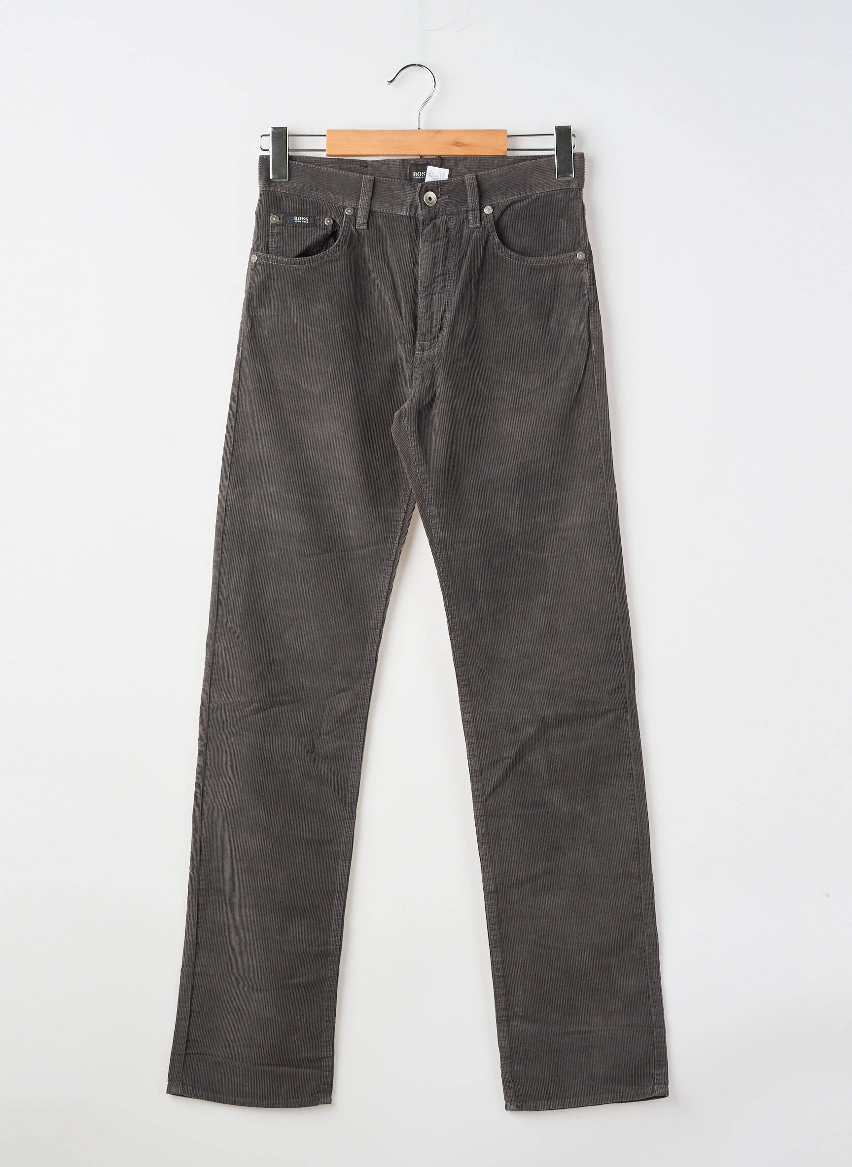 Pantalon slim țesătură catifea mărime normală gri HUGO BOSS bărbat