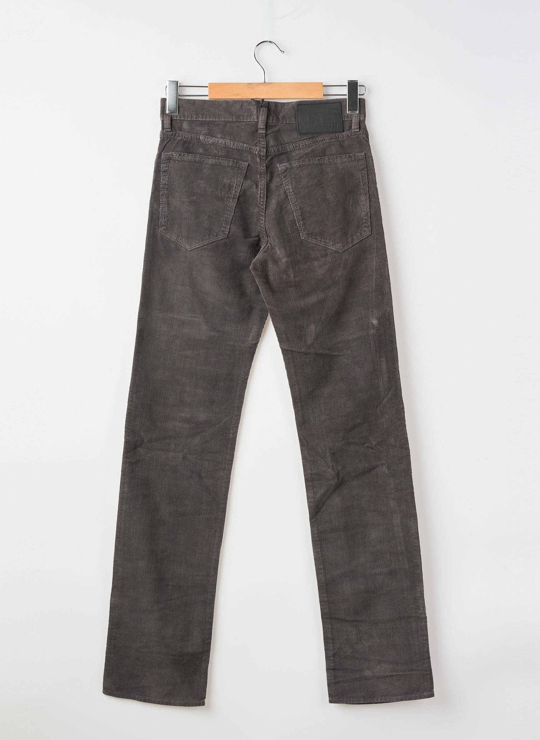 Pantalon slim țesătură catifea mărime normală gri HUGO BOSS bărbat