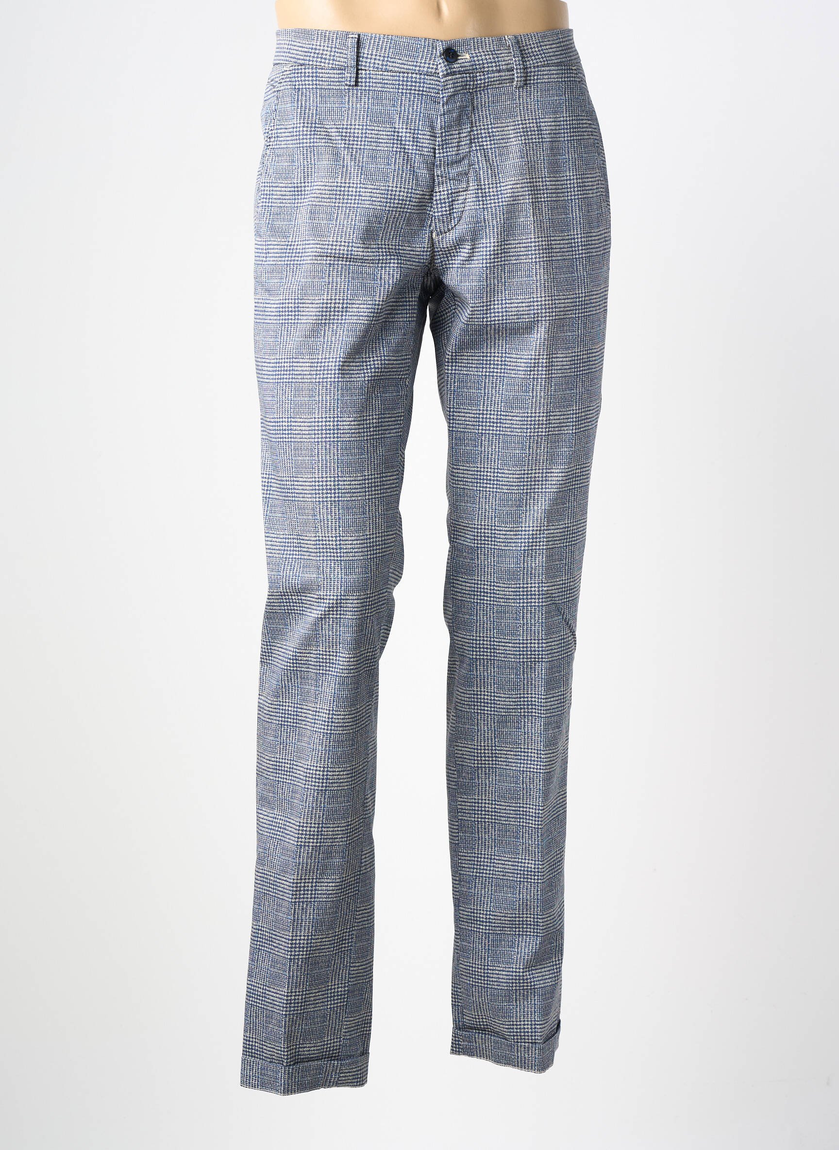 Pantalon chino imprimeu imprimeu prinț de wales talie joasă albastru MASON'S bărbat