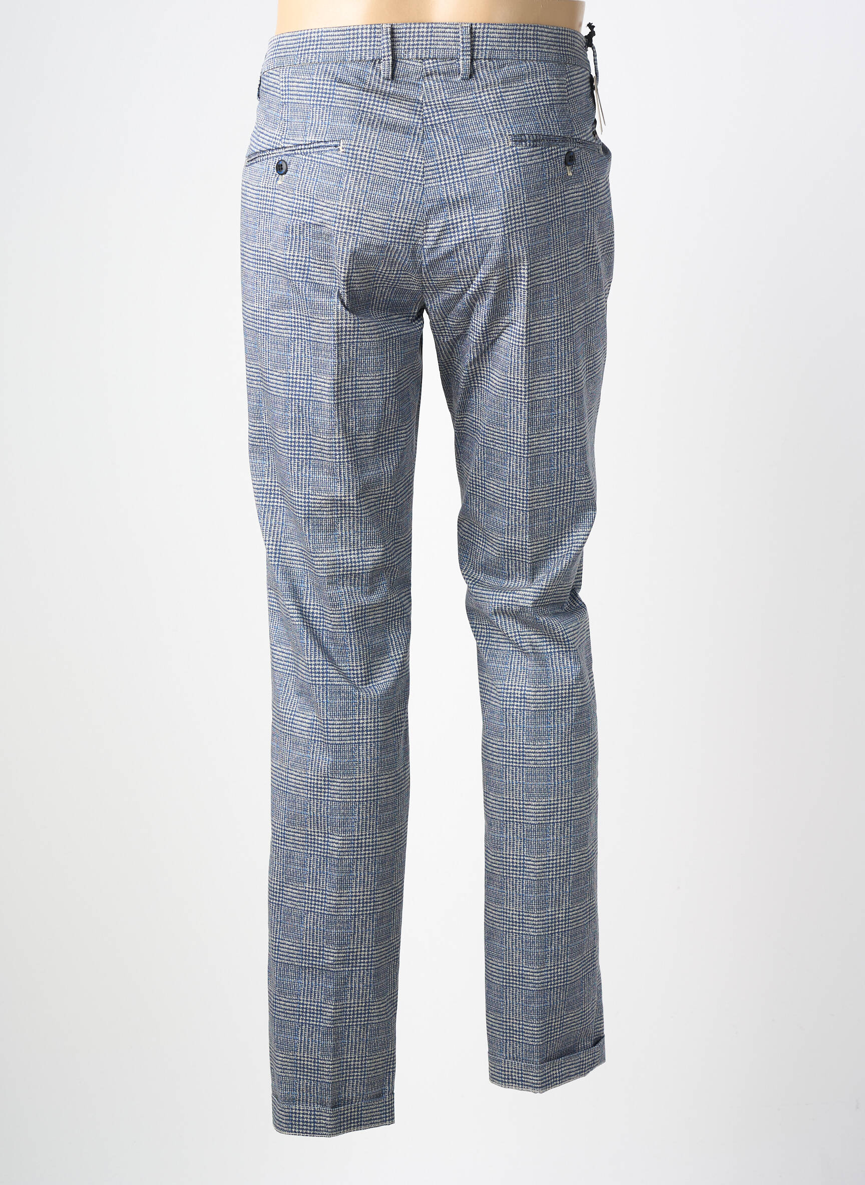 Pantalon chino imprimeu imprimeu prinț de wales talie joasă albastru MASON'S bărbat