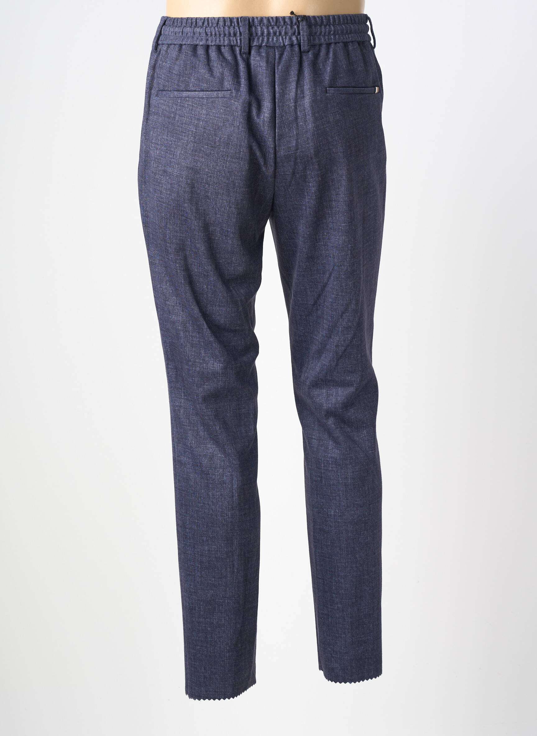 Pantalon slim talie elastică mărime normală albastru !OHO! femeie